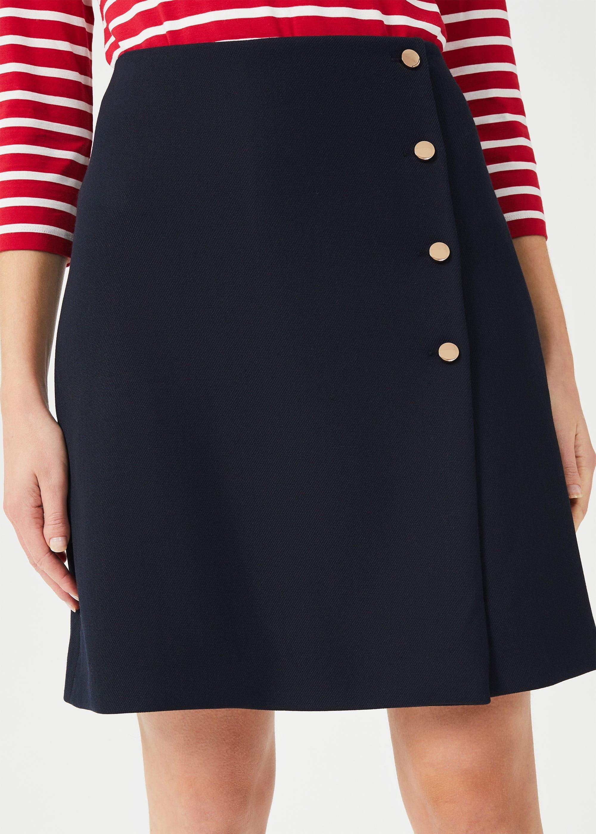 Aurielia A Line Skirt, Navy, hi-res