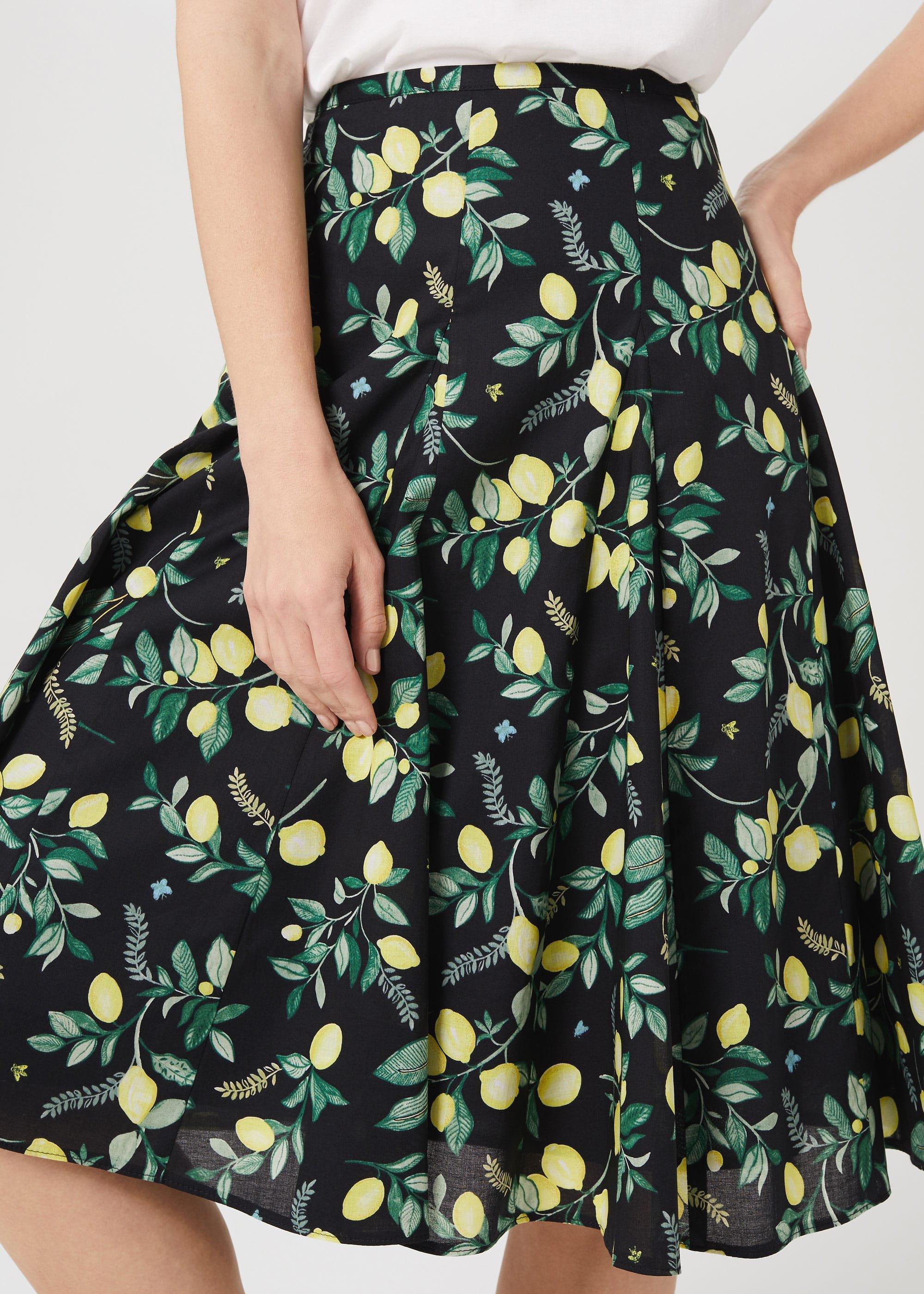 Melina Printed Skirt, Navy Multi, hi-res
