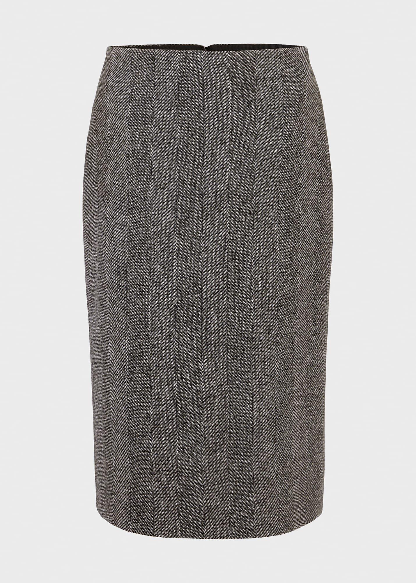 Daphne Wool Skirt, Black Ivory, hi-res