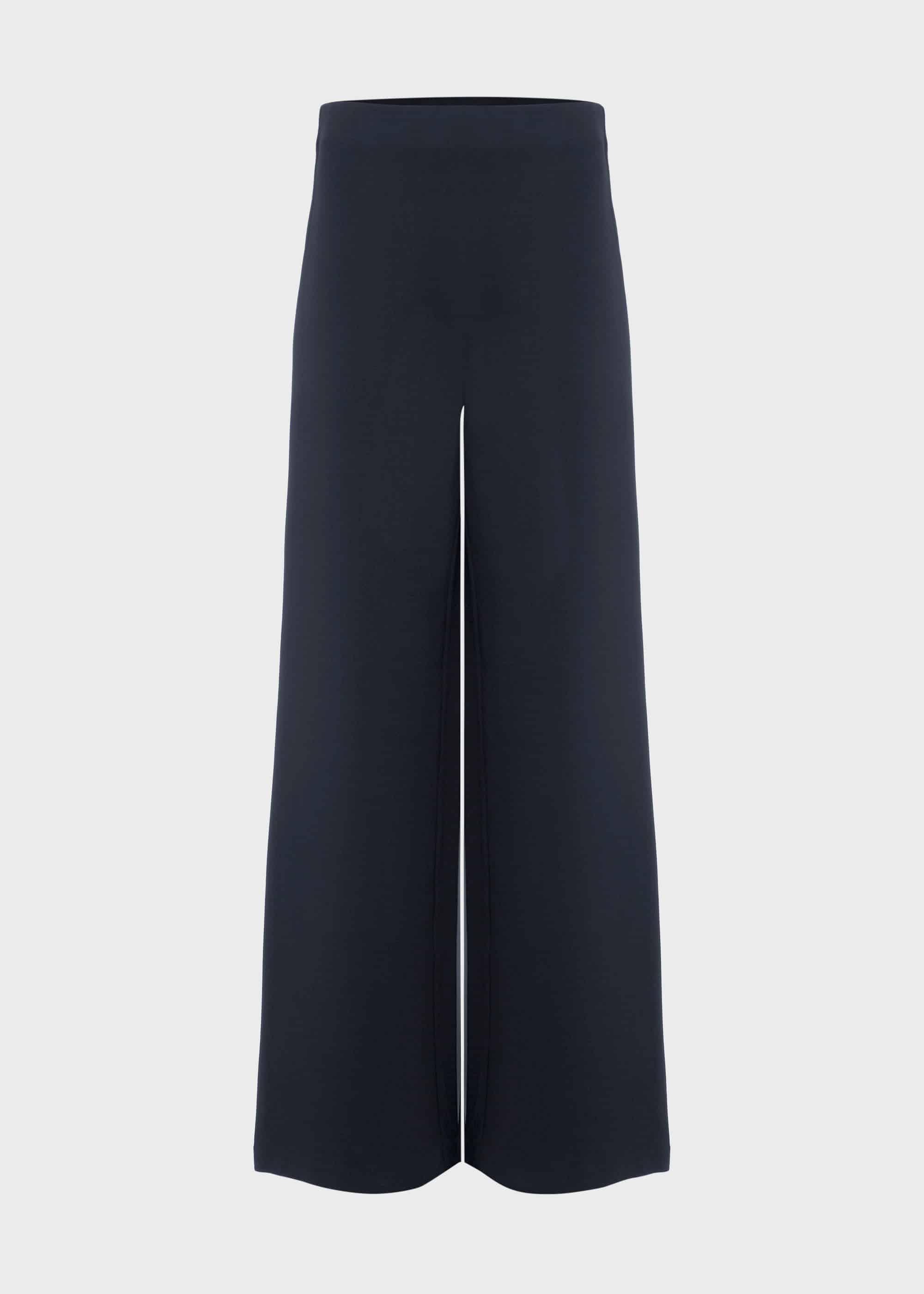 Pippa Jersey Wide Leg Trousers, Navy, hi-res
