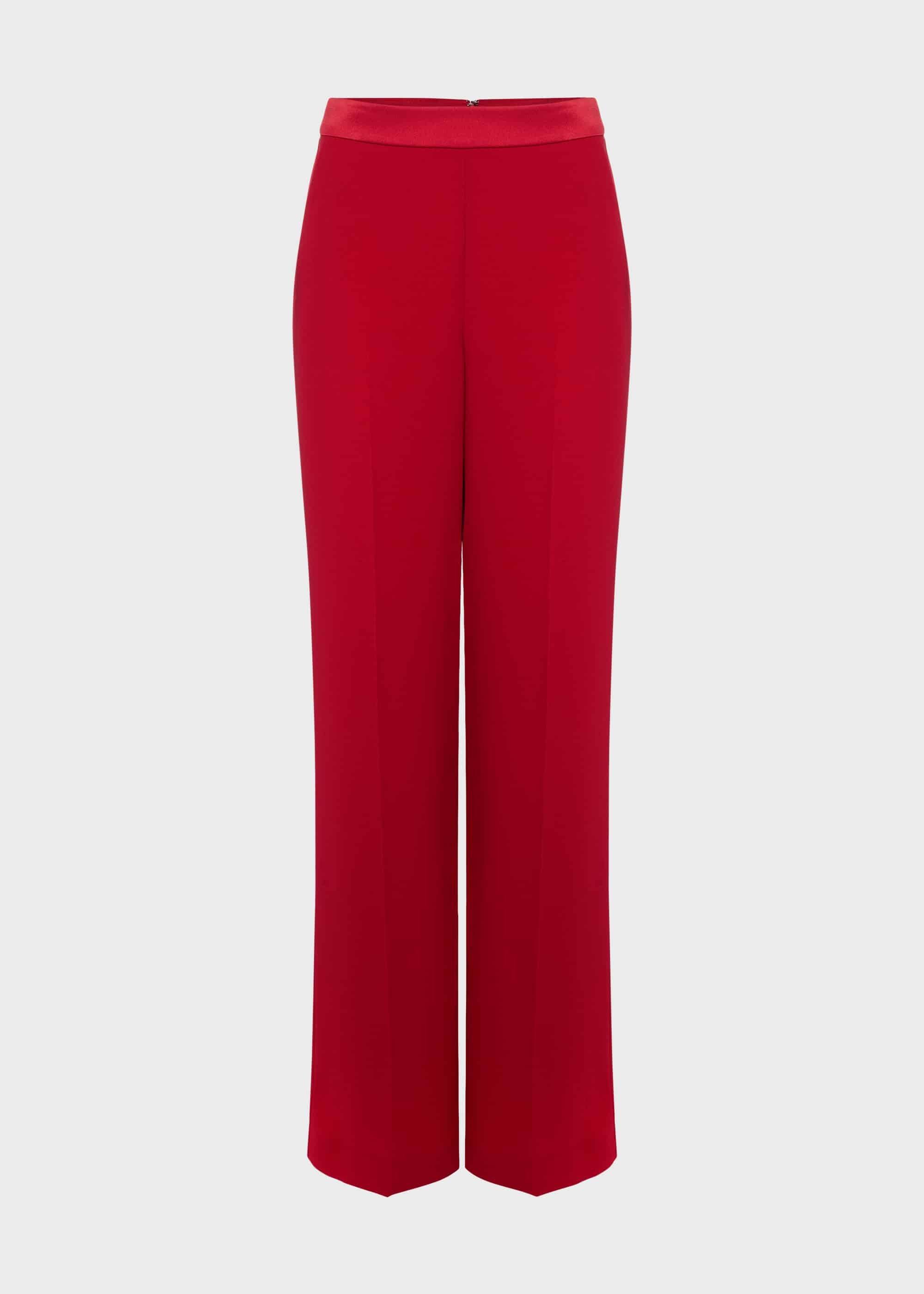 Lalena Wide Leg Trouser, Poppy Red, hi-res