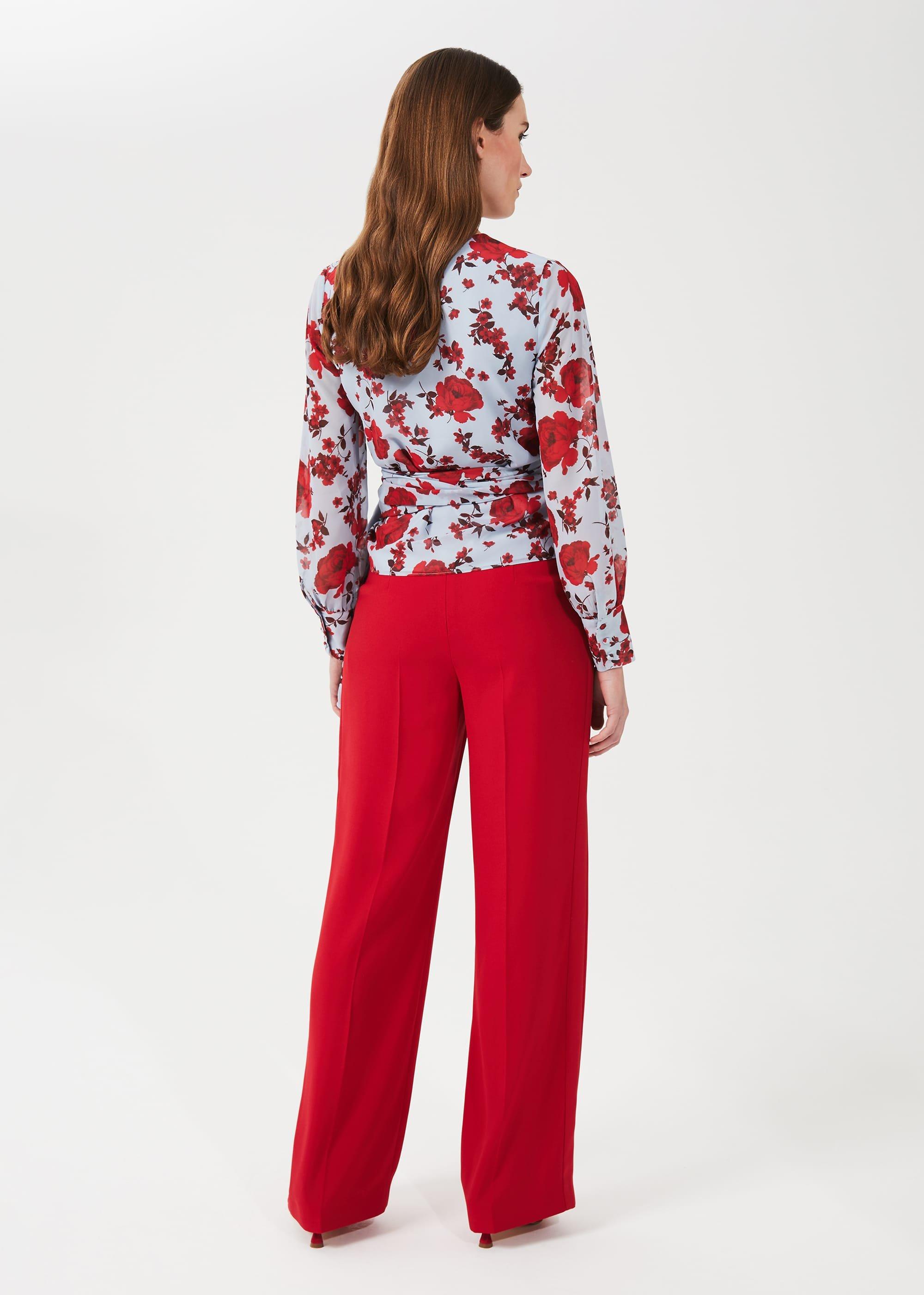 Lalena Wide Leg Trouser, Poppy Red, hi-res