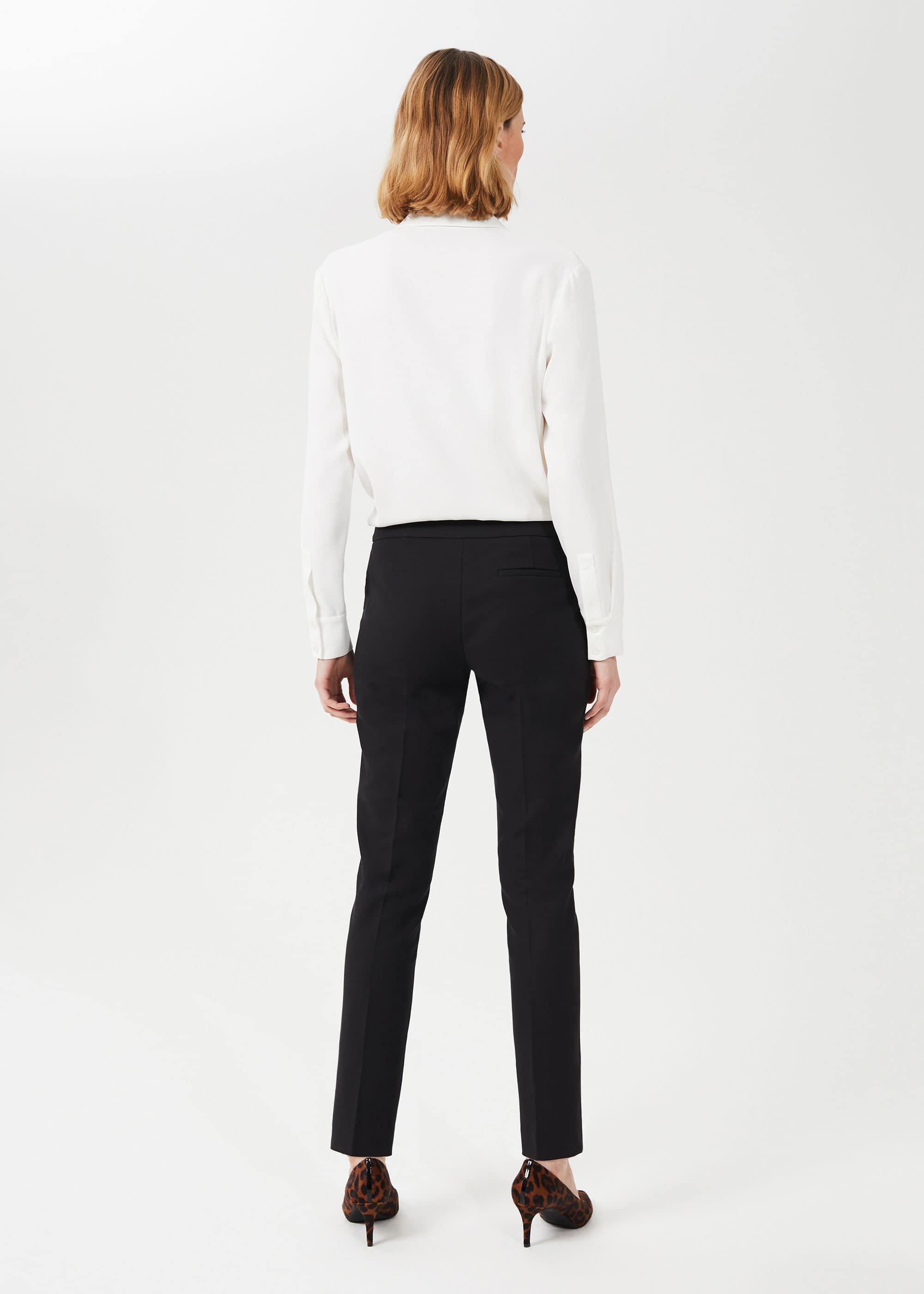 Hailey Slim Trousers With Stretch, Black, hi-res