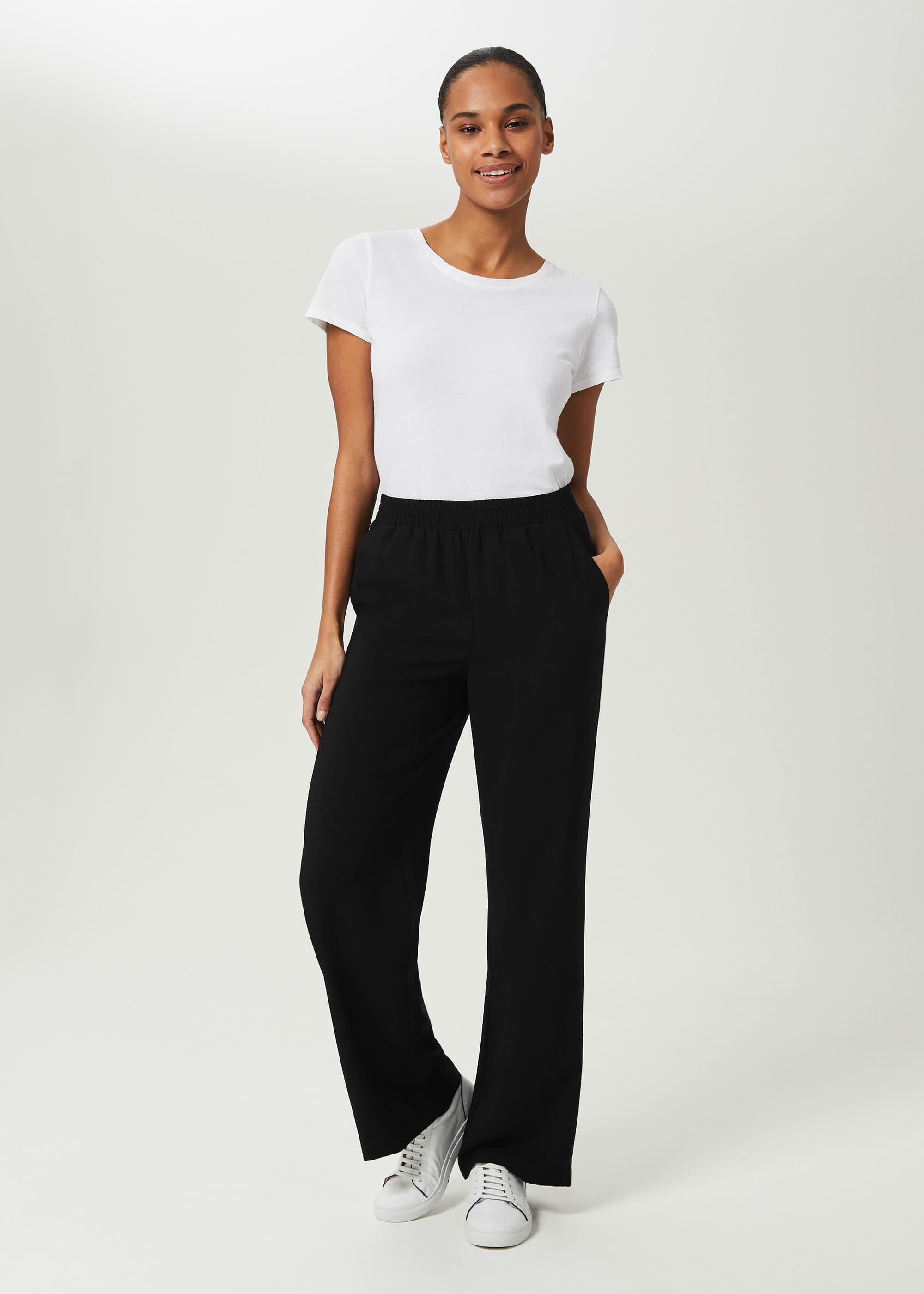 Zanna Wide Leg Trousers, Black, hi-res