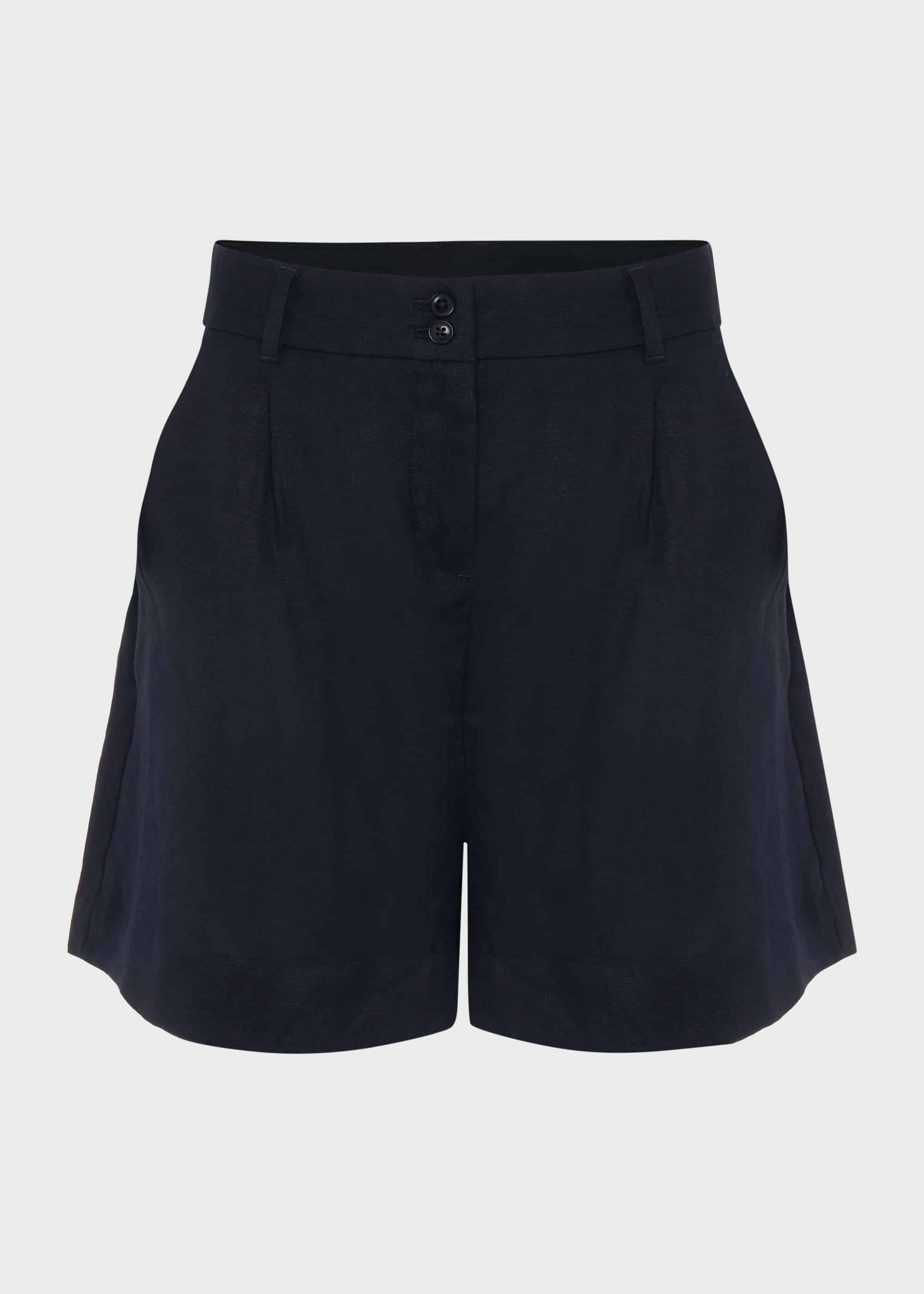 Dawn Linen Shorts, Navy, hi-res