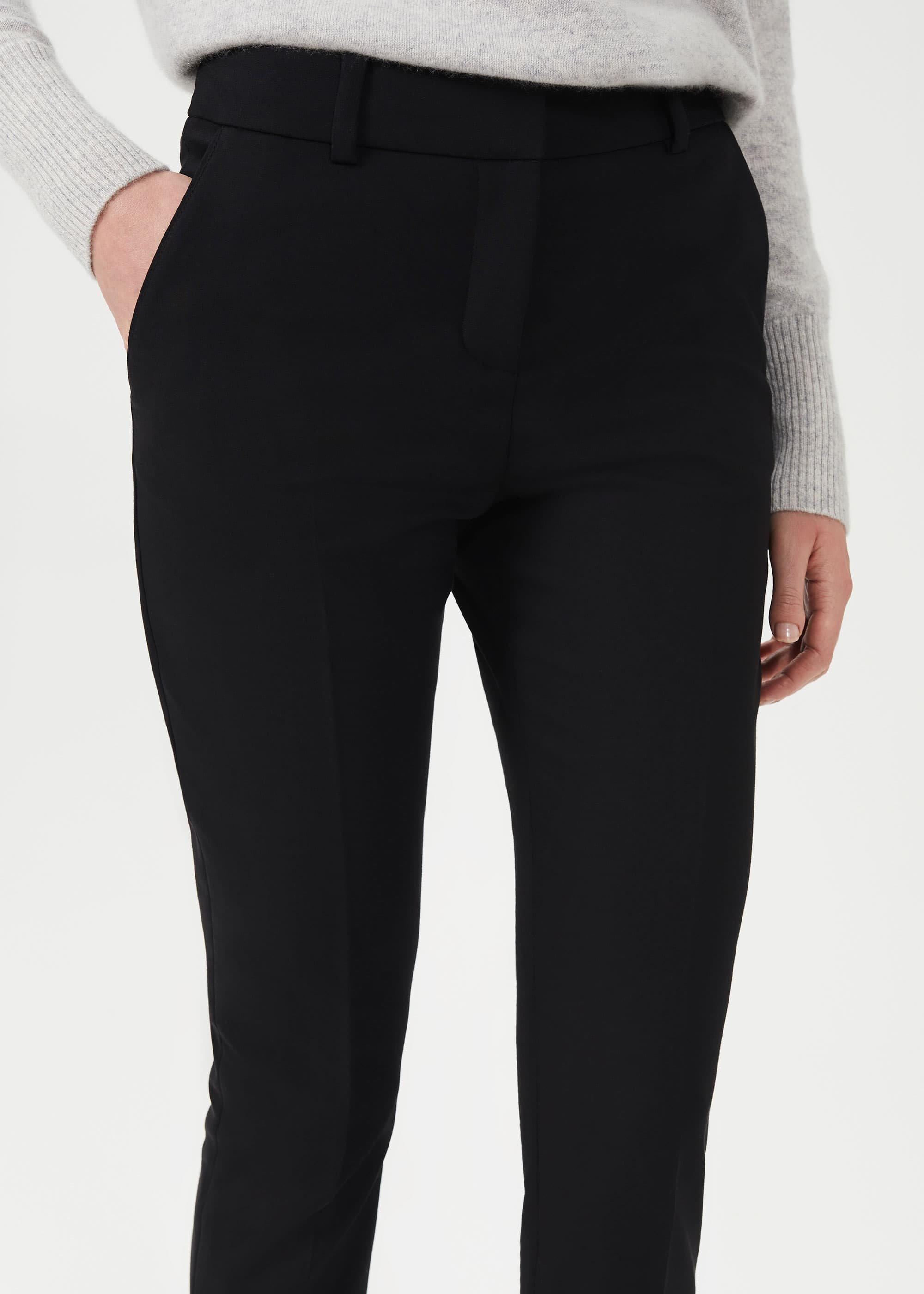 Petite Quin Tapered Pants With Stretch, Black, hi-res