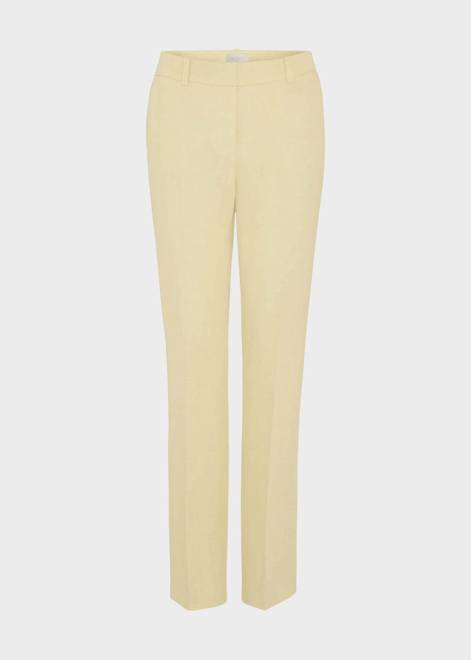 Asher Linen Trouser, Yellow, hi-res