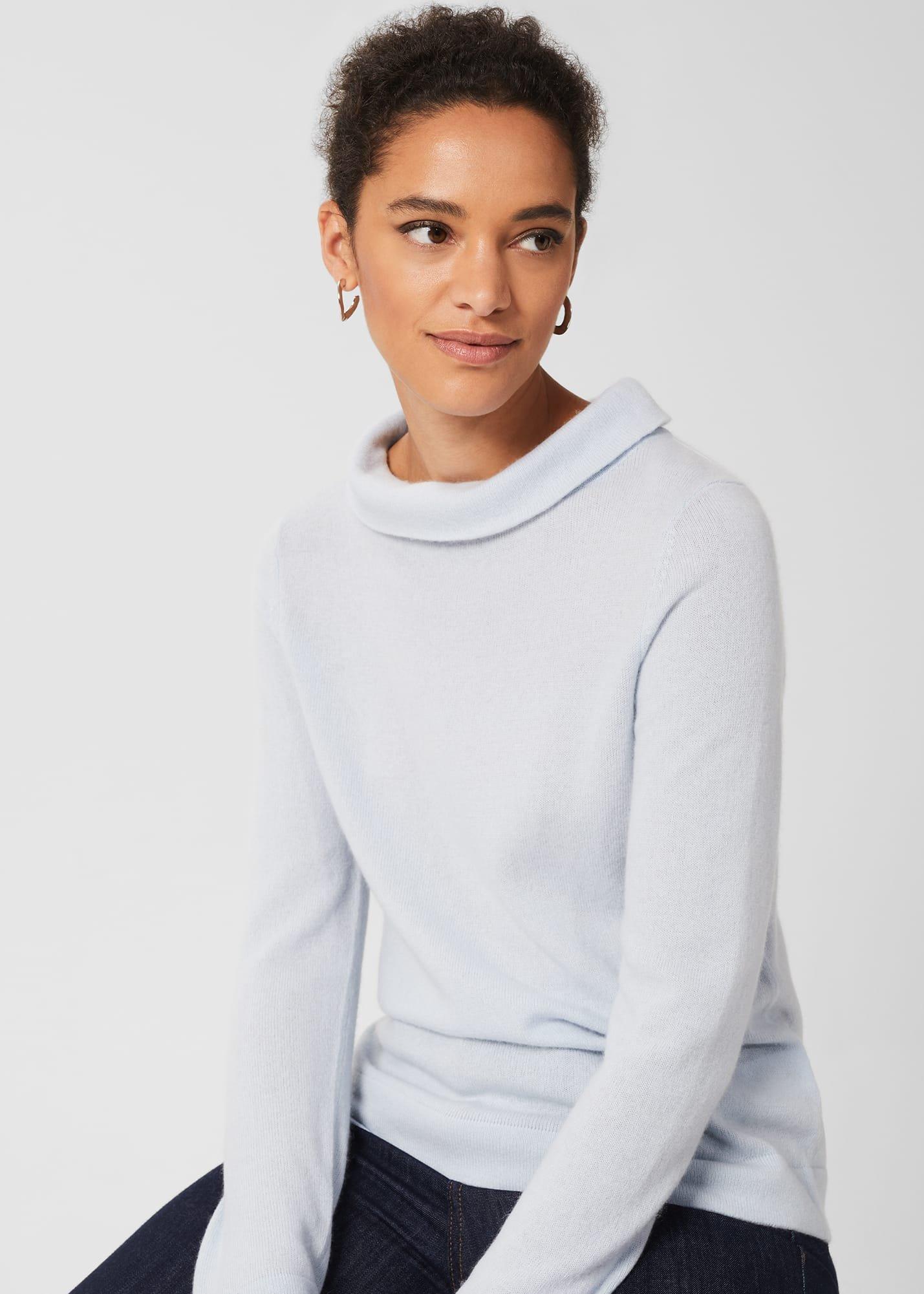 Audrey Wool Cashmere Jumper, Pale Blue, hi-res