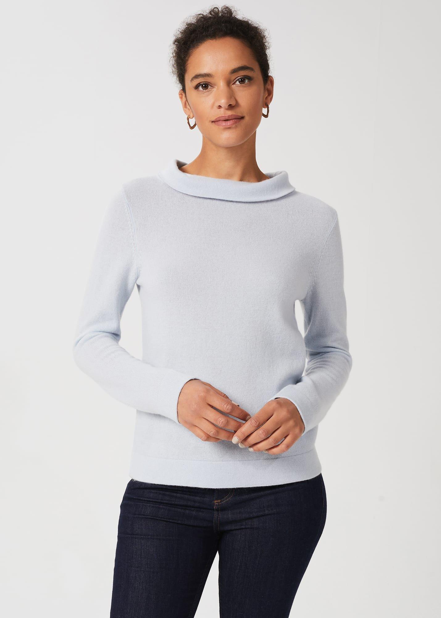 Audrey Wool Cashmere Jumper, Pale Blue, hi-res