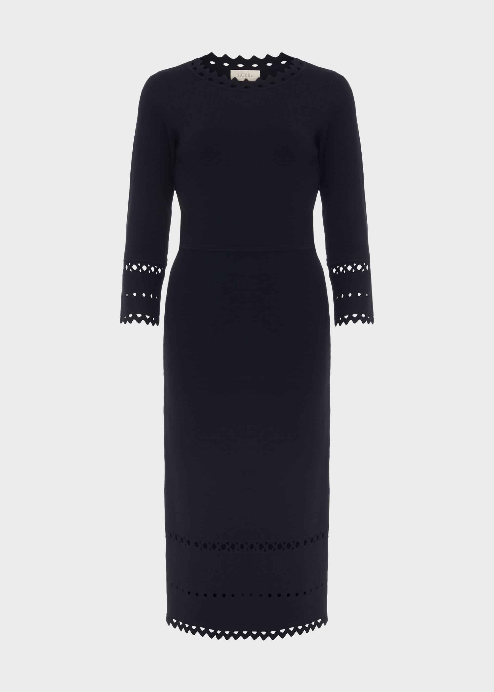 Myra Knitted Dress, Navy, hi-res