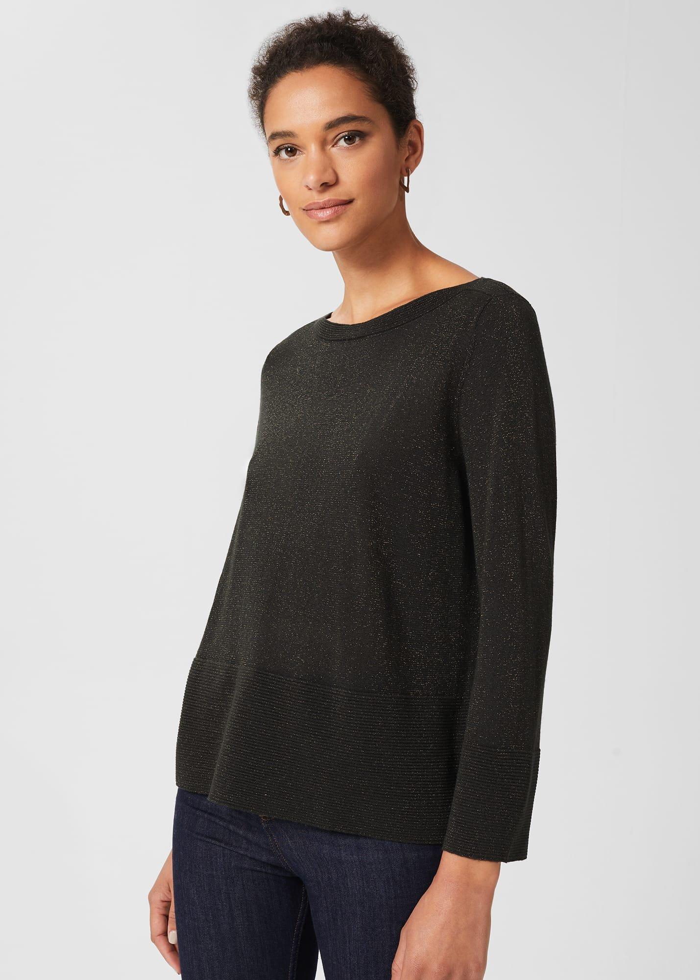 Logan Sparkle Jumper, Dark Green, hi-res