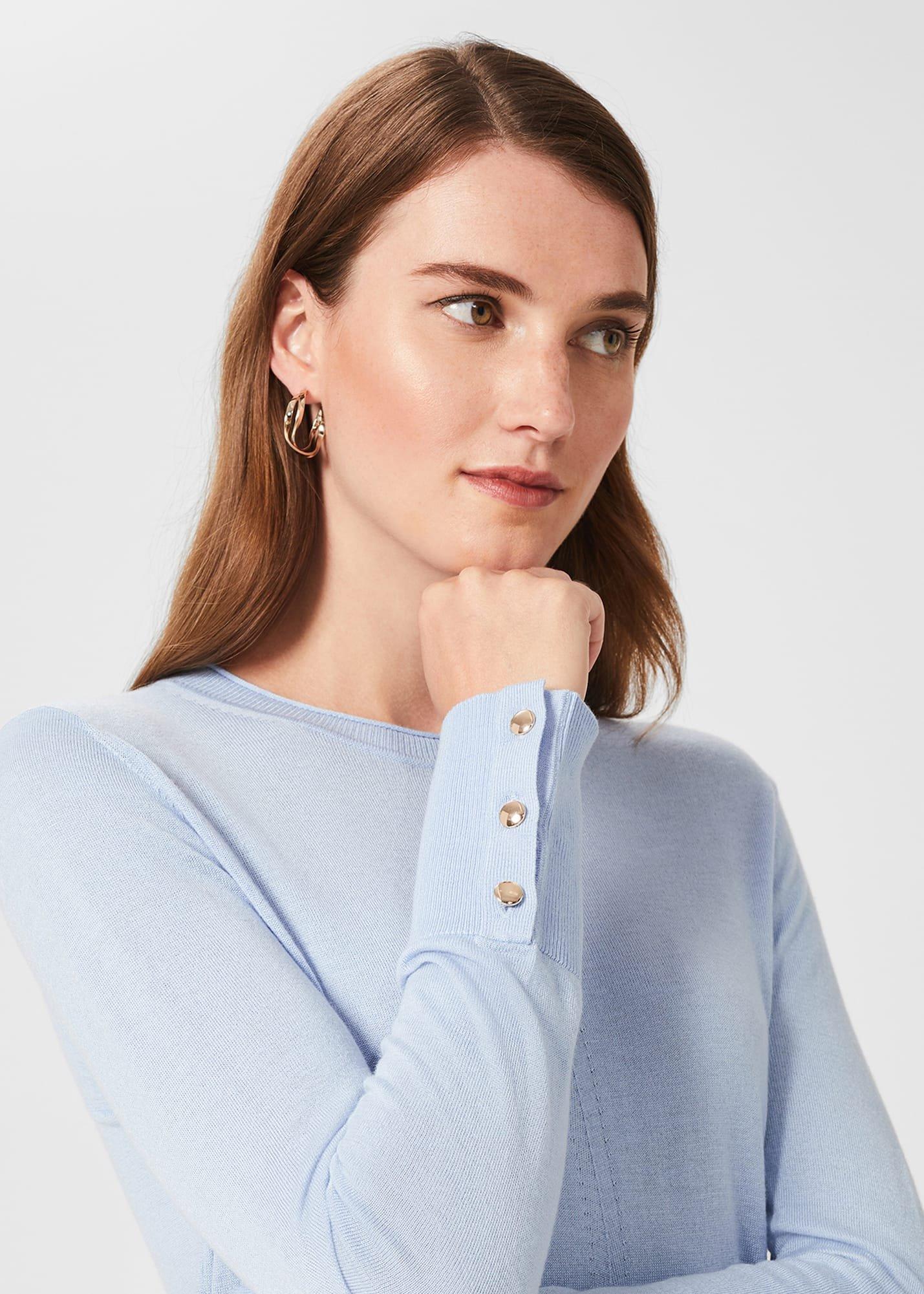 Morgan Sweater With Silk, Powder Blue, hi-res