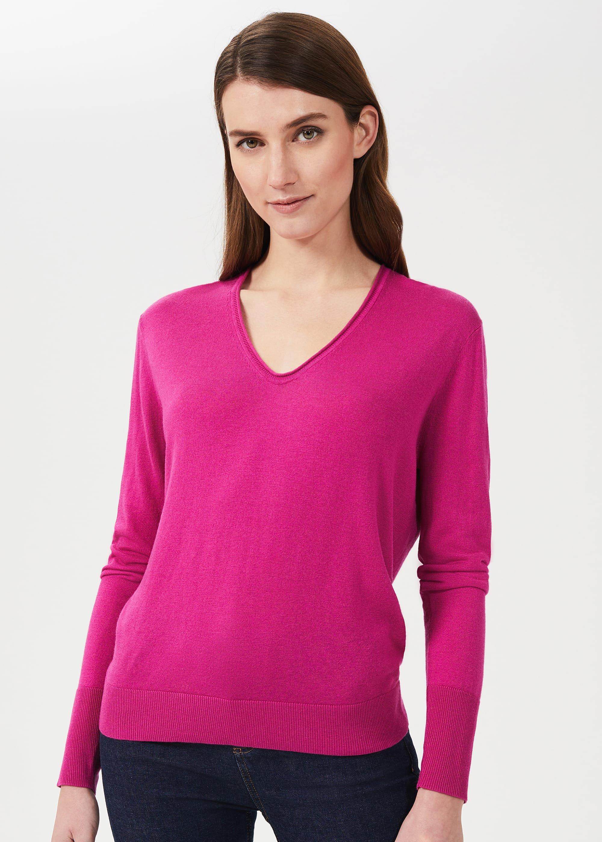 Kim Jumper With Silk, Magenta, hi-res