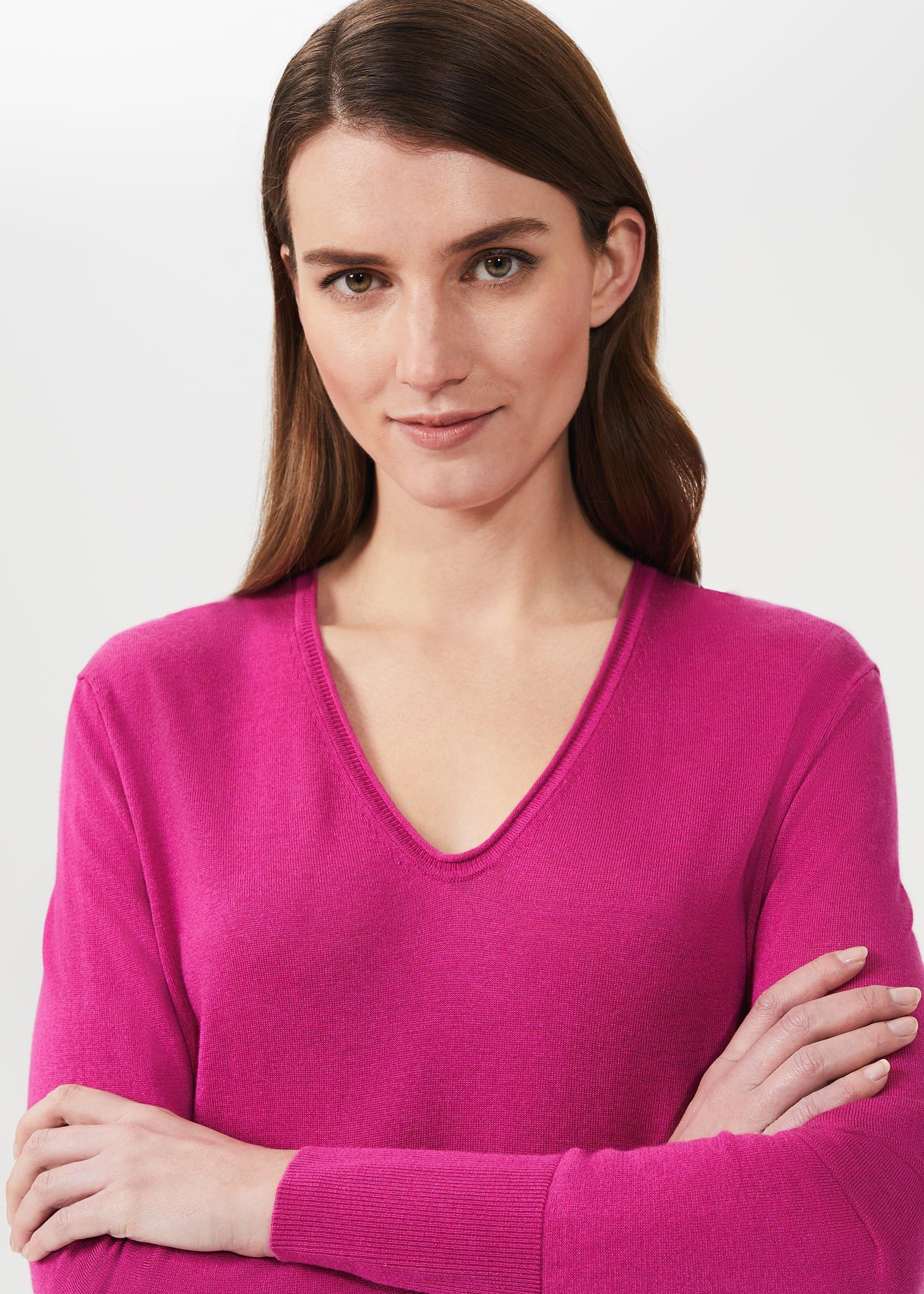 Kim Jumper With Silk, Magenta, hi-res