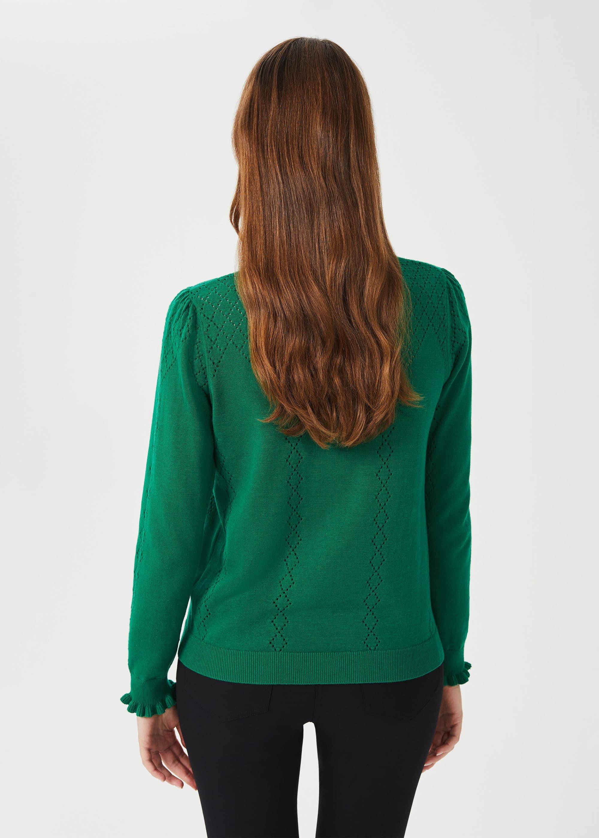 Nicky Cotton Jumper, Green, hi-res