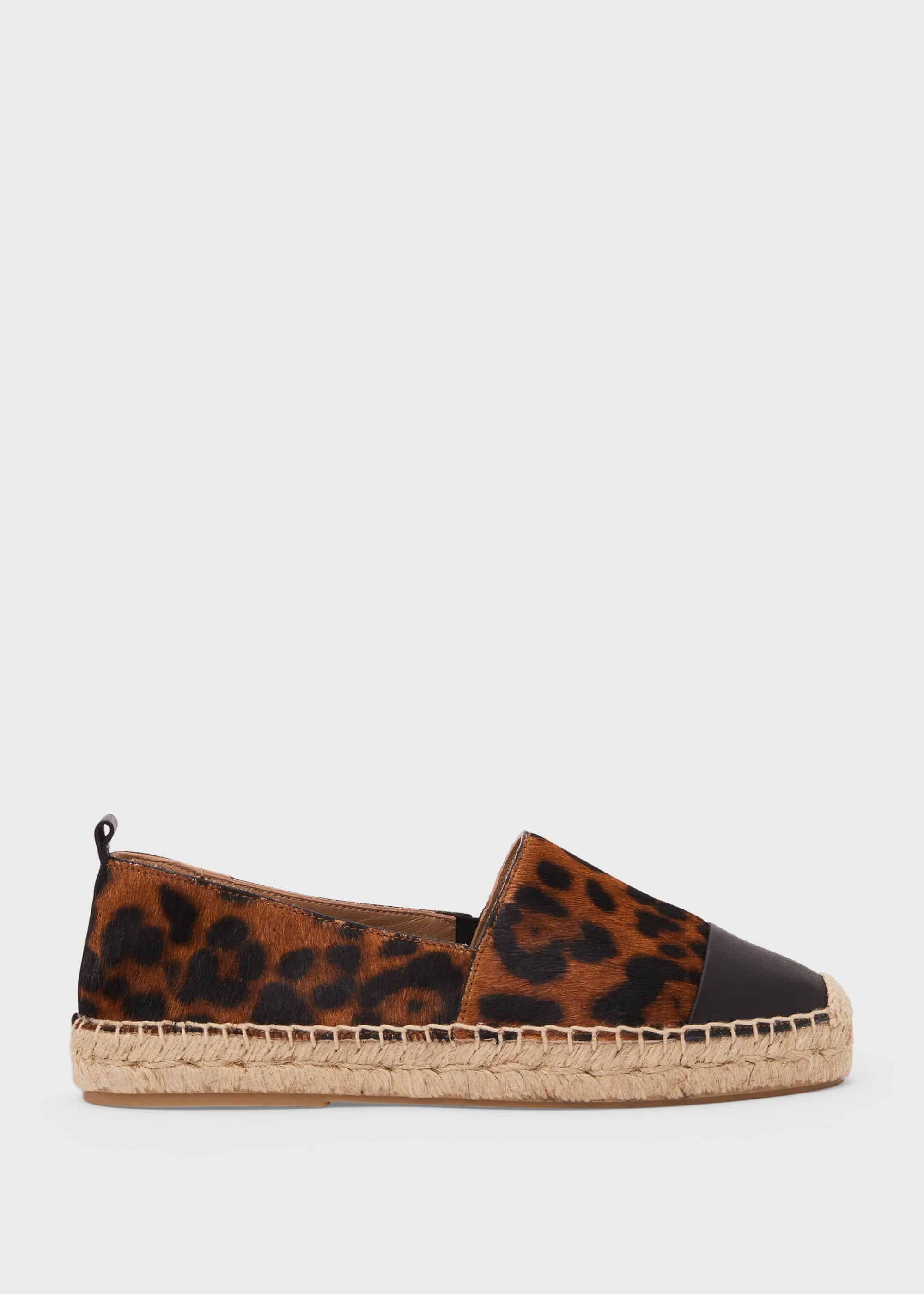 Philippa Leather Flatform Espadrille , Leopard, hi-res