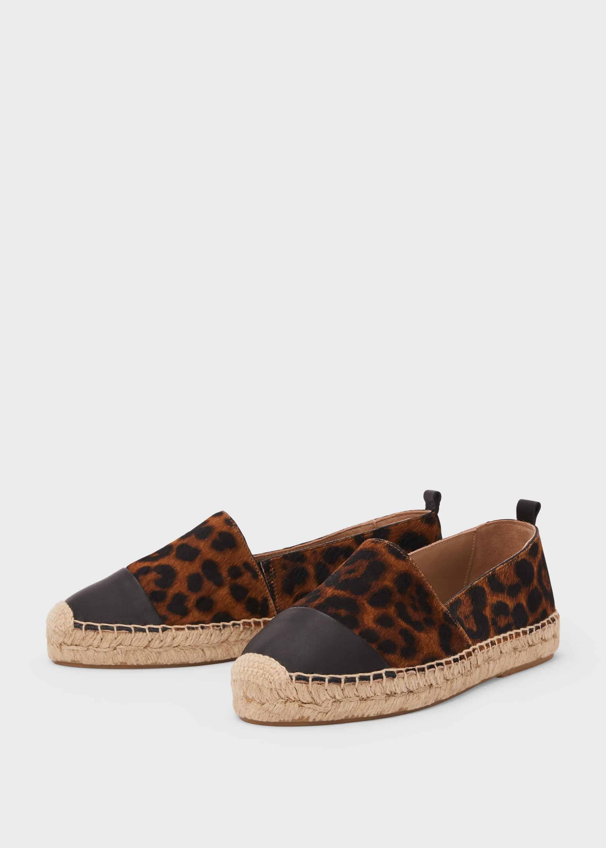 Philippa Leather Flatform Espadrille , Leopard, hi-res
