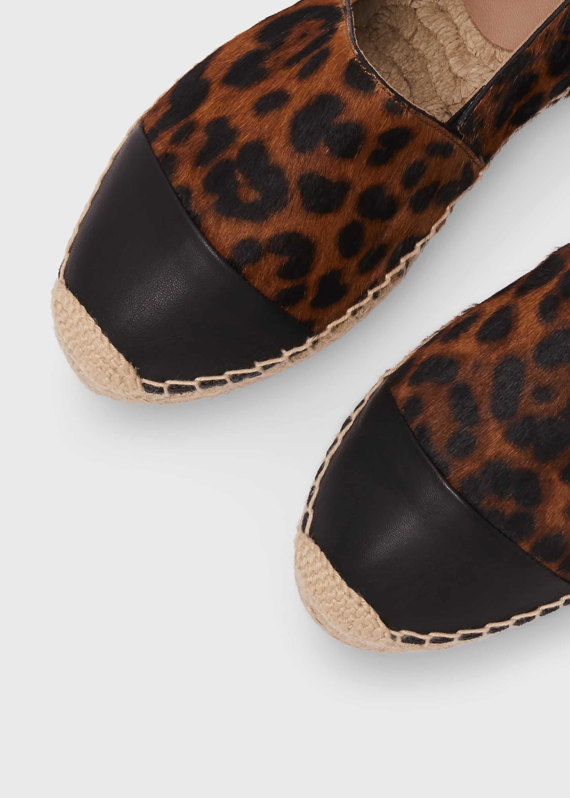 Philippa Leather Flatform Espadrille , Leopard, hi-res