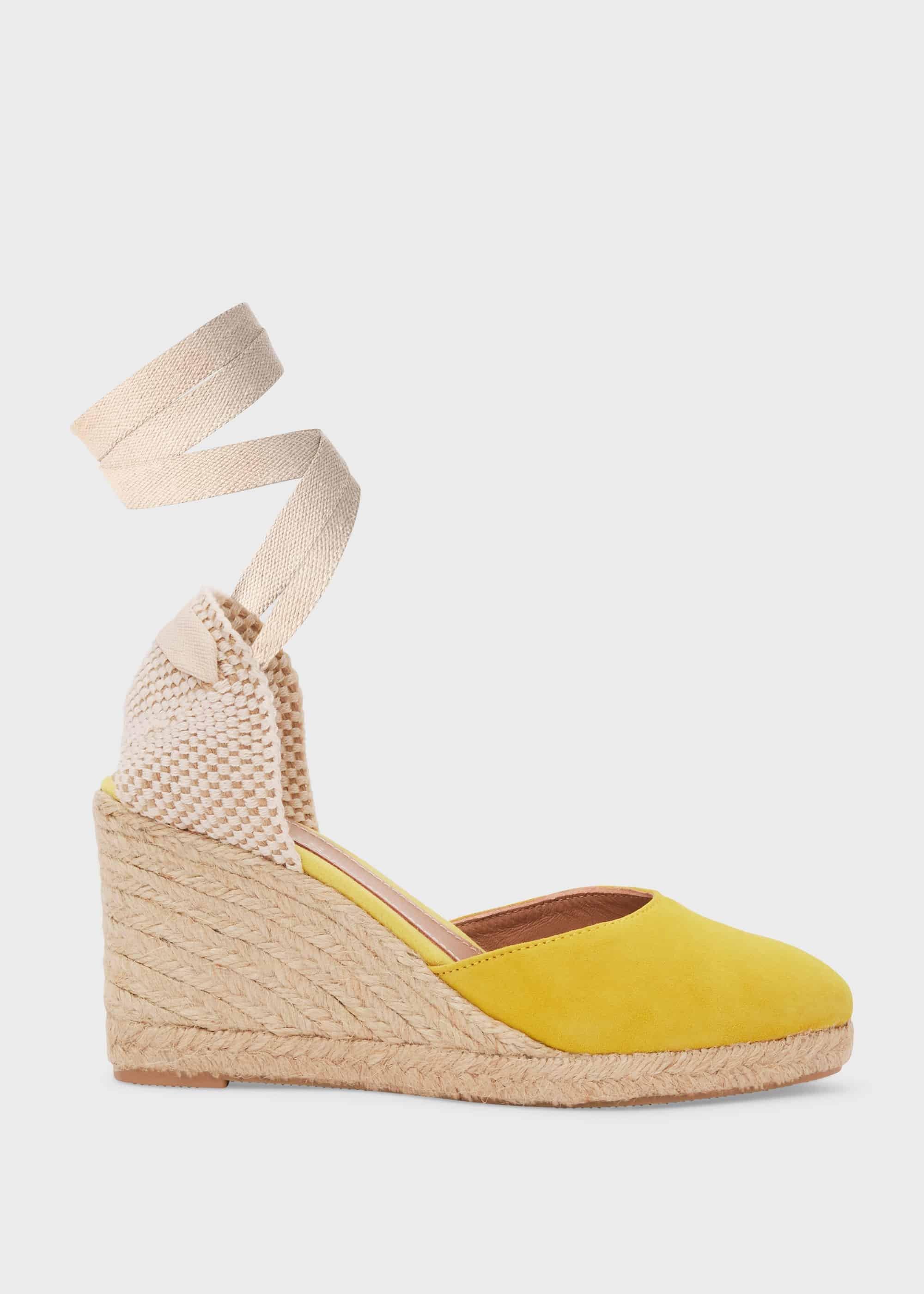 Trina Suede Wedge Espadrilles, Sunny Yellow, hi-res