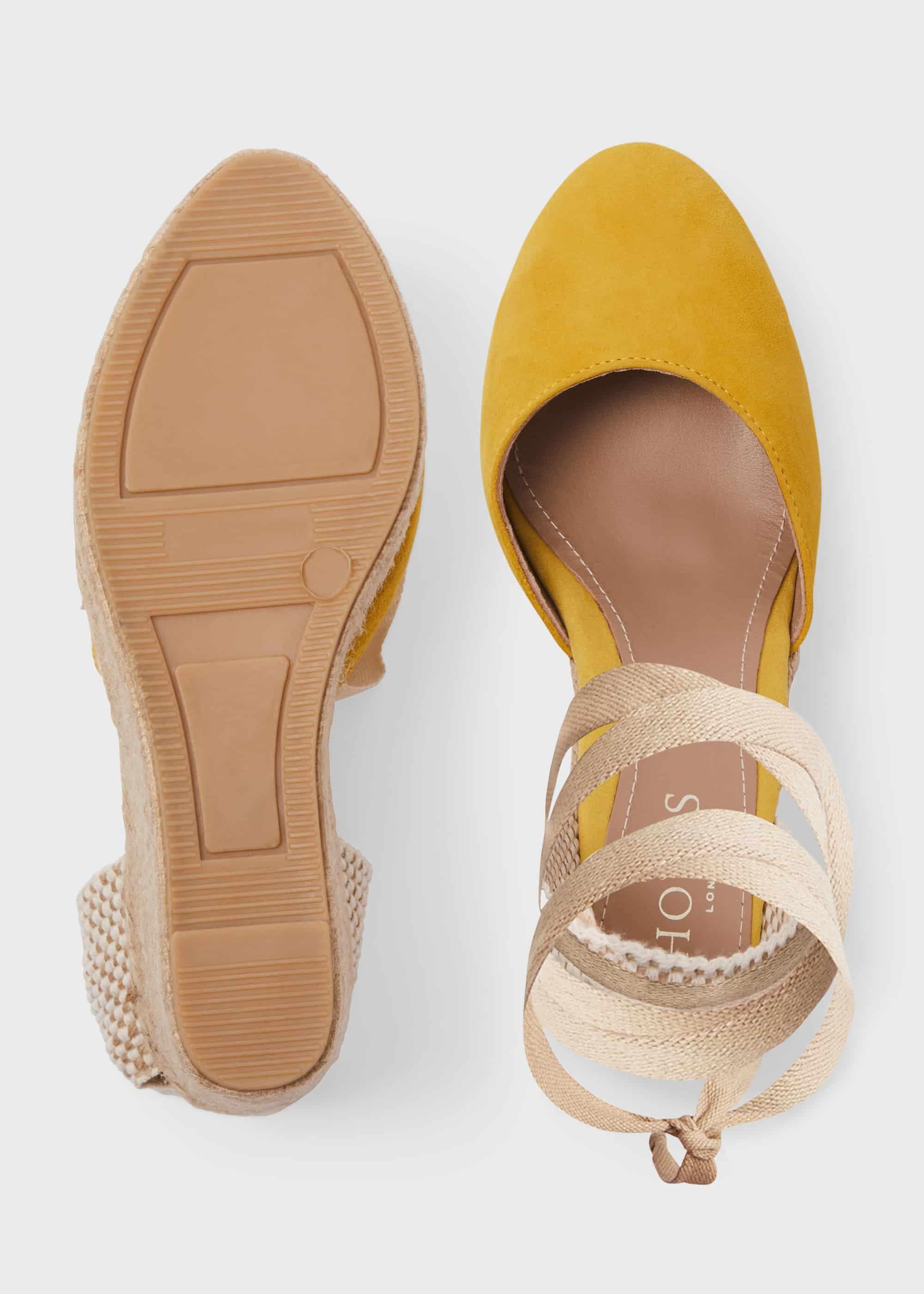 Trina Suede Wedge Espadrilles, Sunny Yellow, hi-res