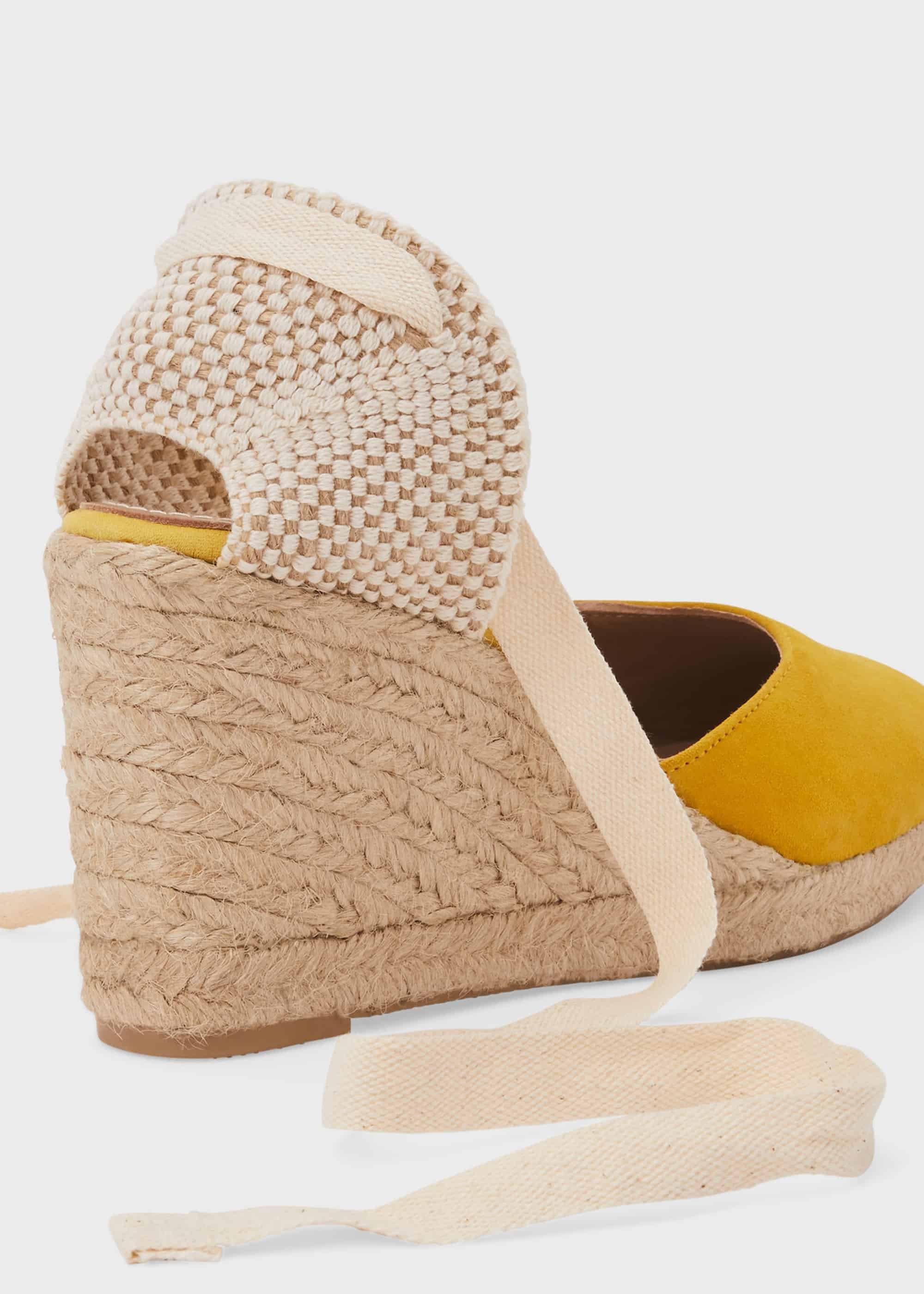Trina Suede Wedge Espadrilles, Sunny Yellow, hi-res