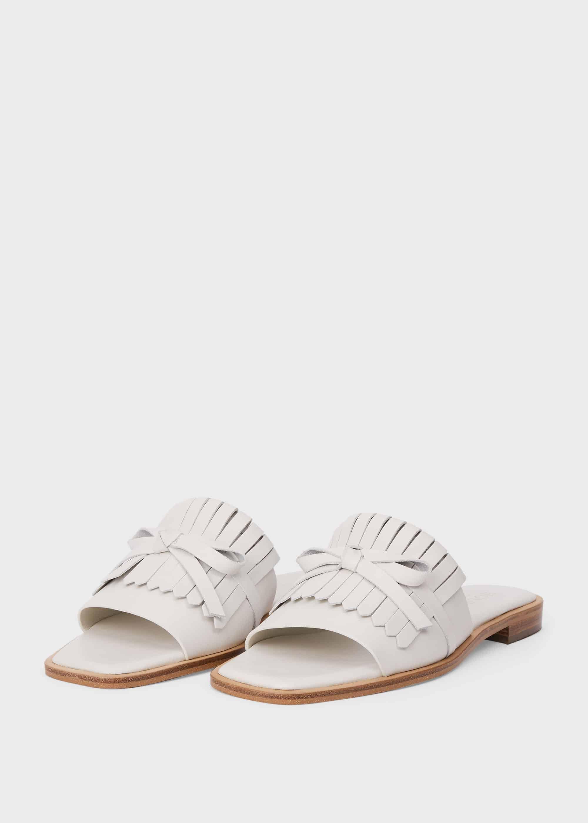Aliza Leather Sandals, White, hi-res
