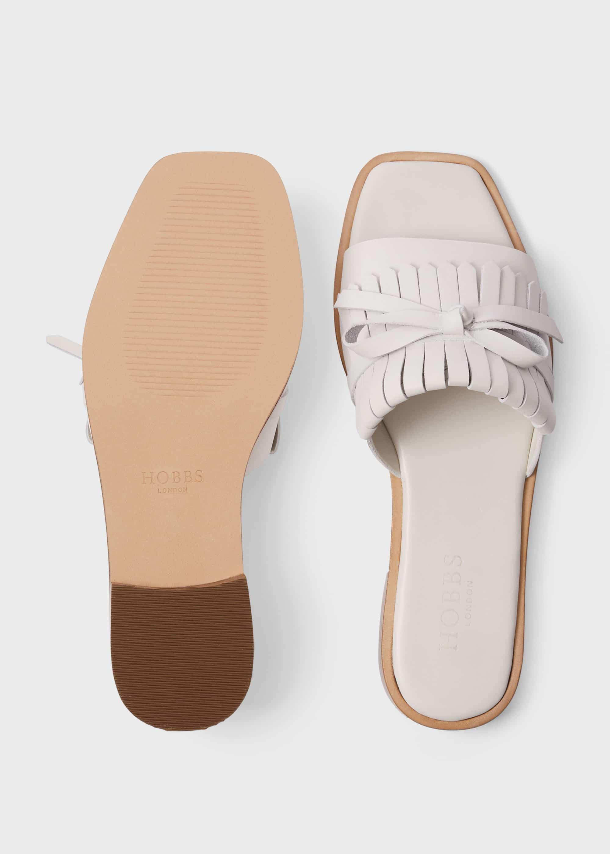 Aliza Leather Sandals, White, hi-res