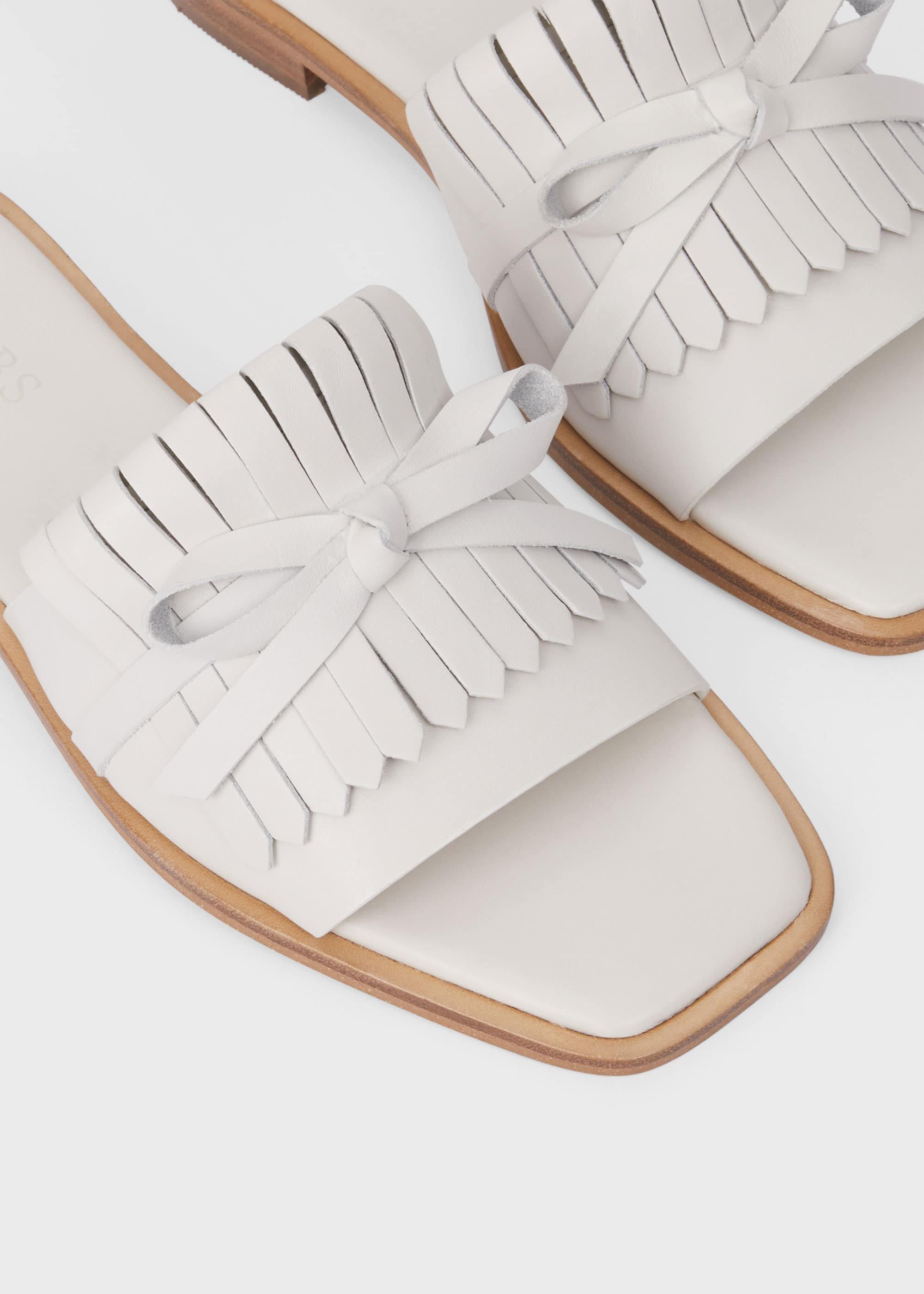 Aliza Leather Sandals, White, hi-res