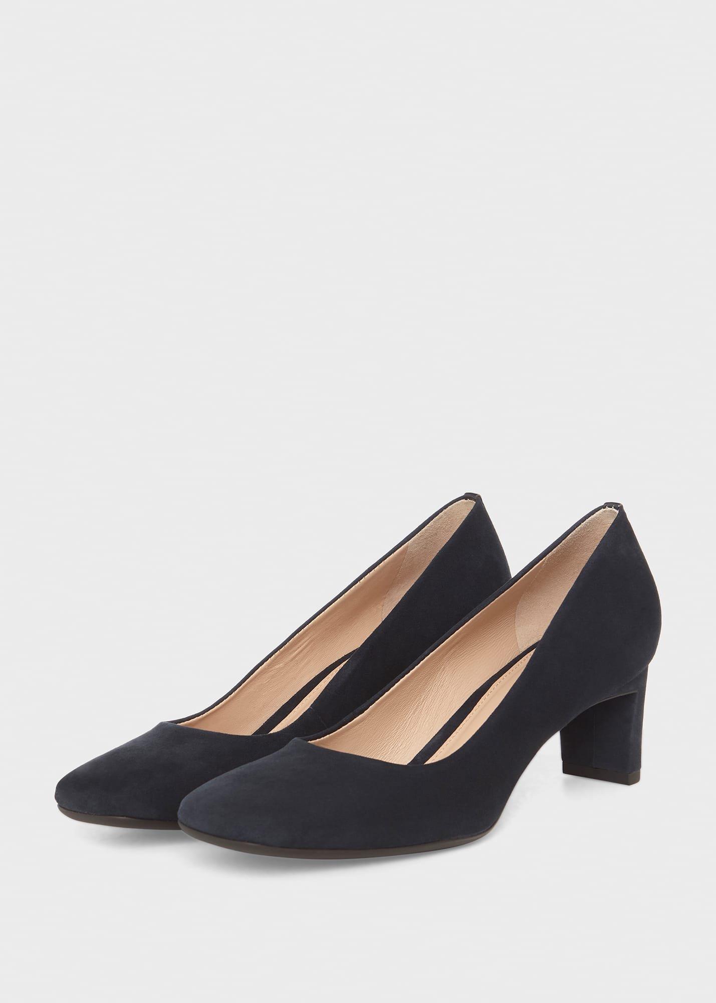 Myra Suede Court Shoes , Navy, hi-res