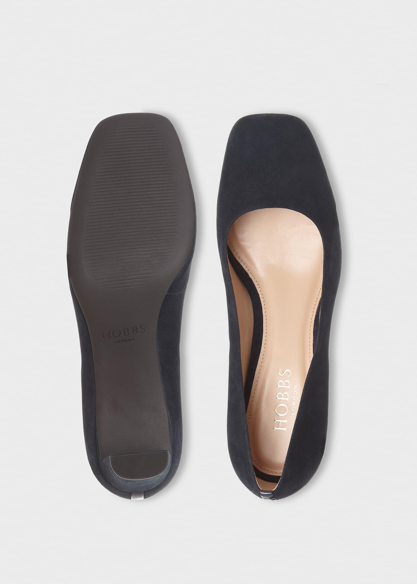 Myra Suede Court Shoes , Navy, hi-res