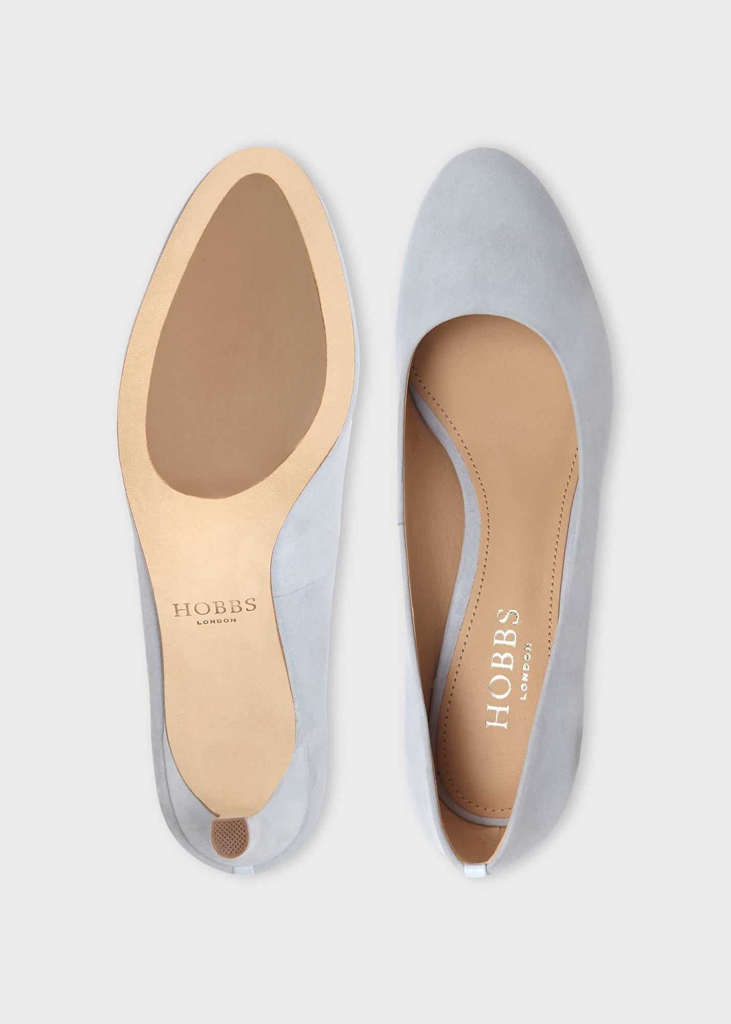 Lizzie Suede Court Shoes , Celeste Blue, hi-res