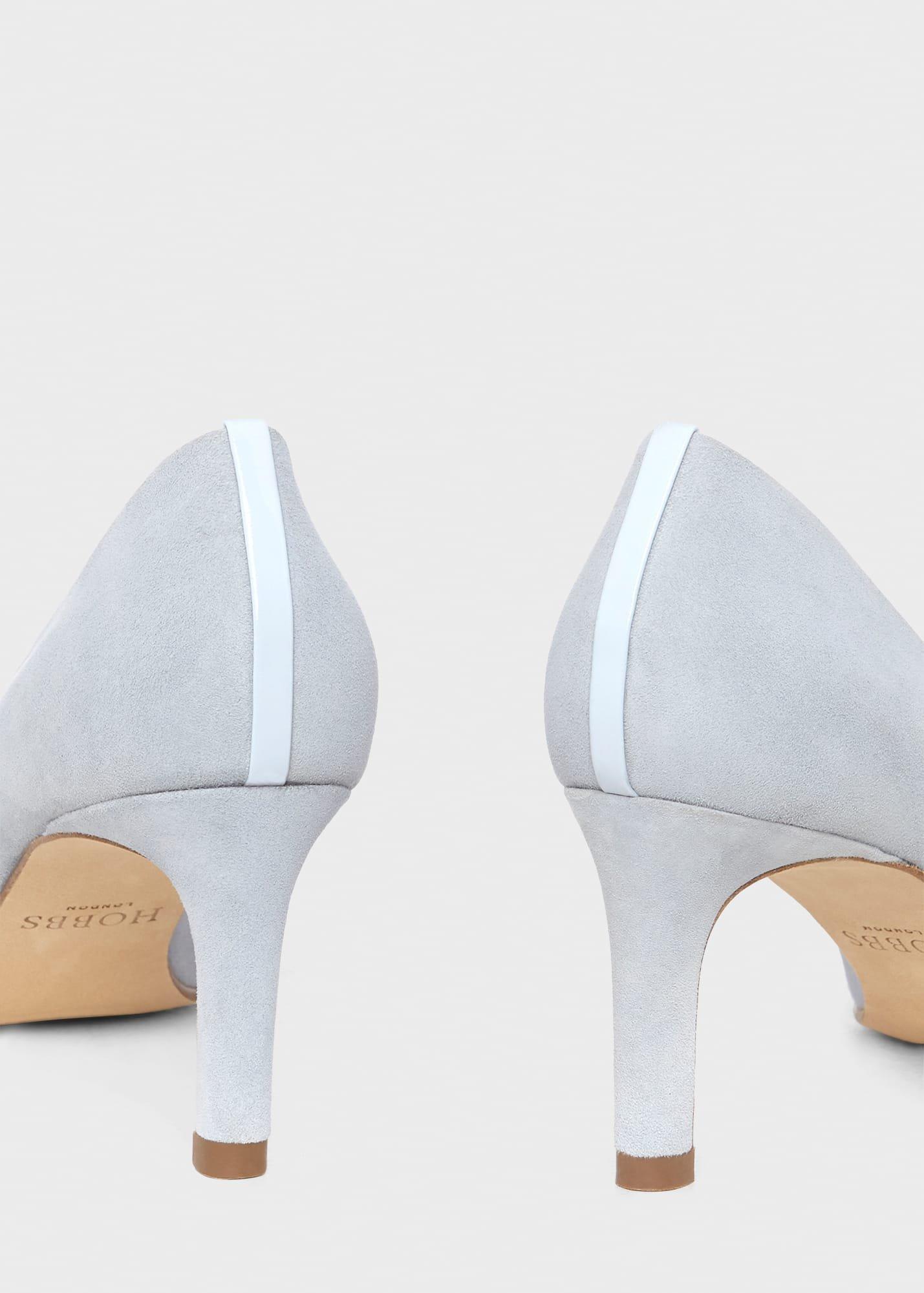 Lizzie Suede Court Shoes , Celeste Blue, hi-res