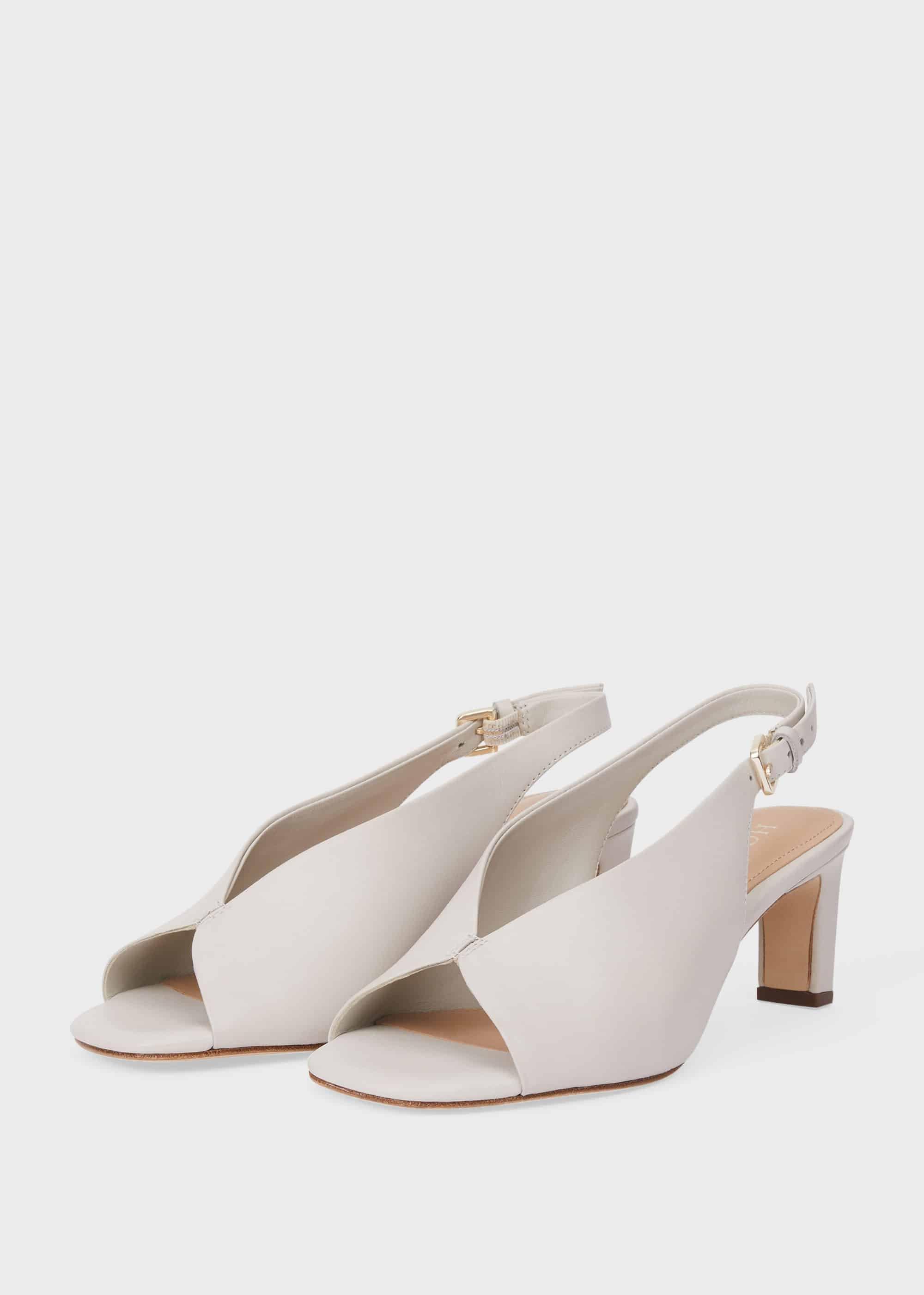 Sarah Leather Sandals , Ivory, hi-res