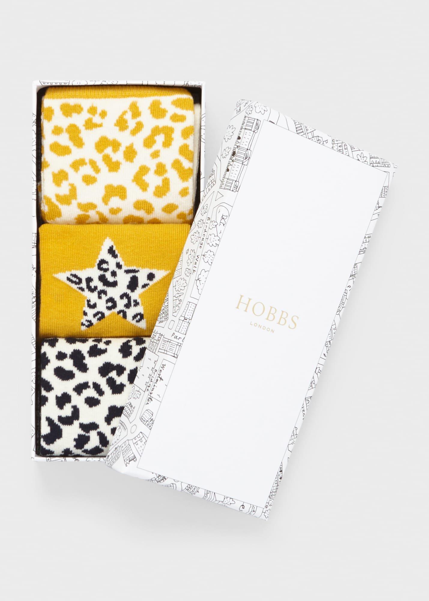Leopard Sock Set, Yellow Navy, hi-res