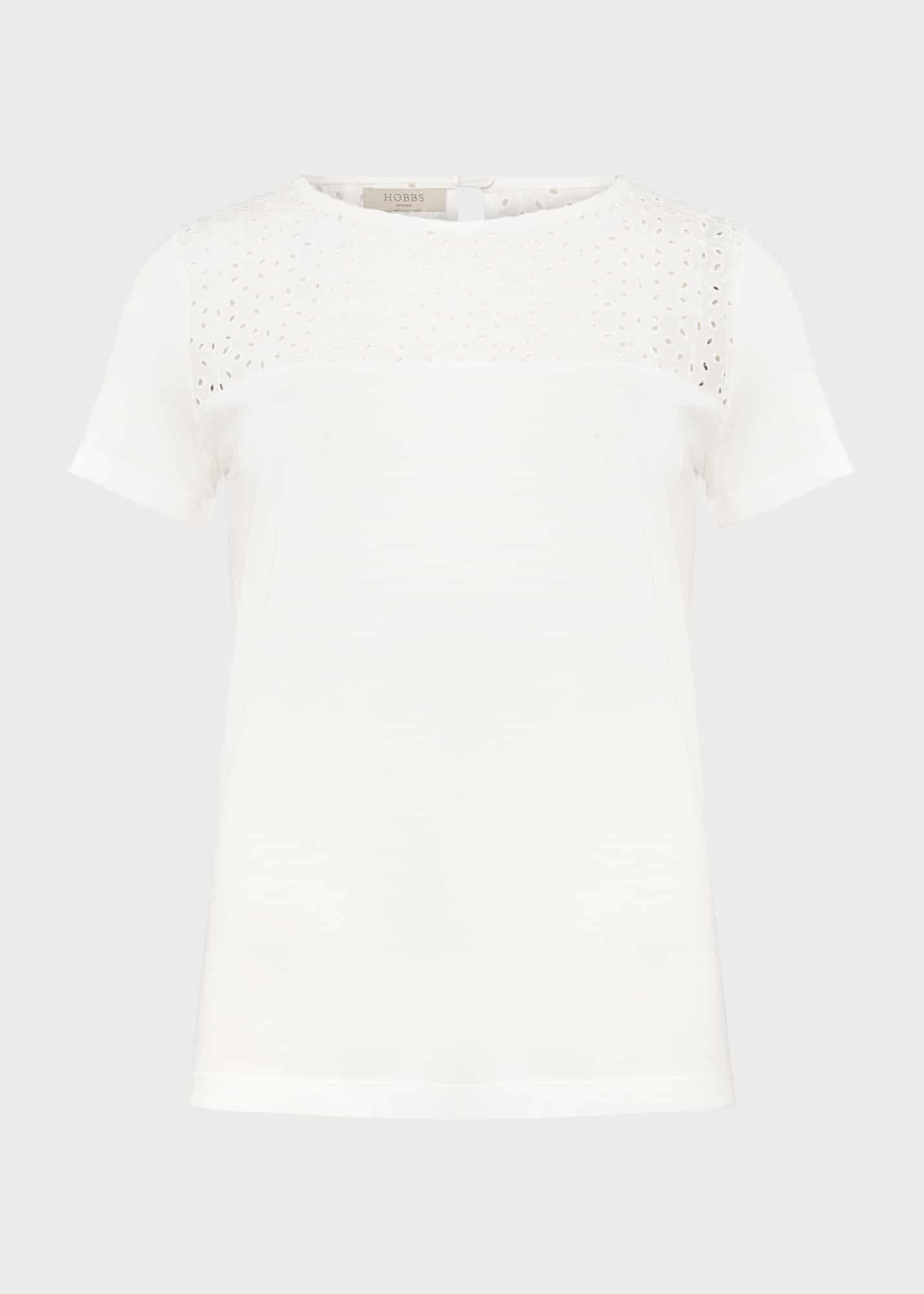 Lola Short Sleeve Top, Ivory, hi-res