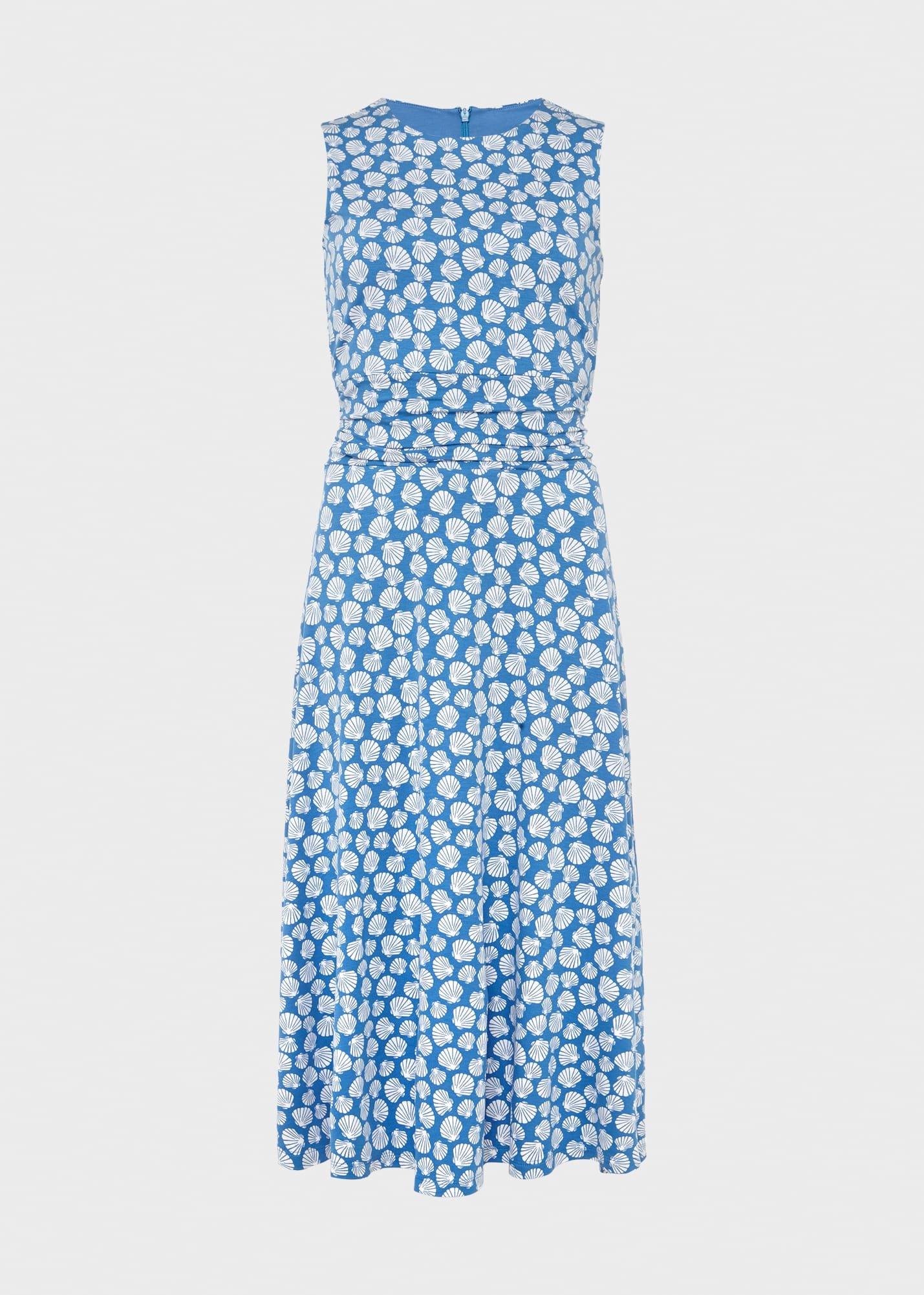 Bayview Sleeveless Jersey Dress, Azure Ivory, hi-res