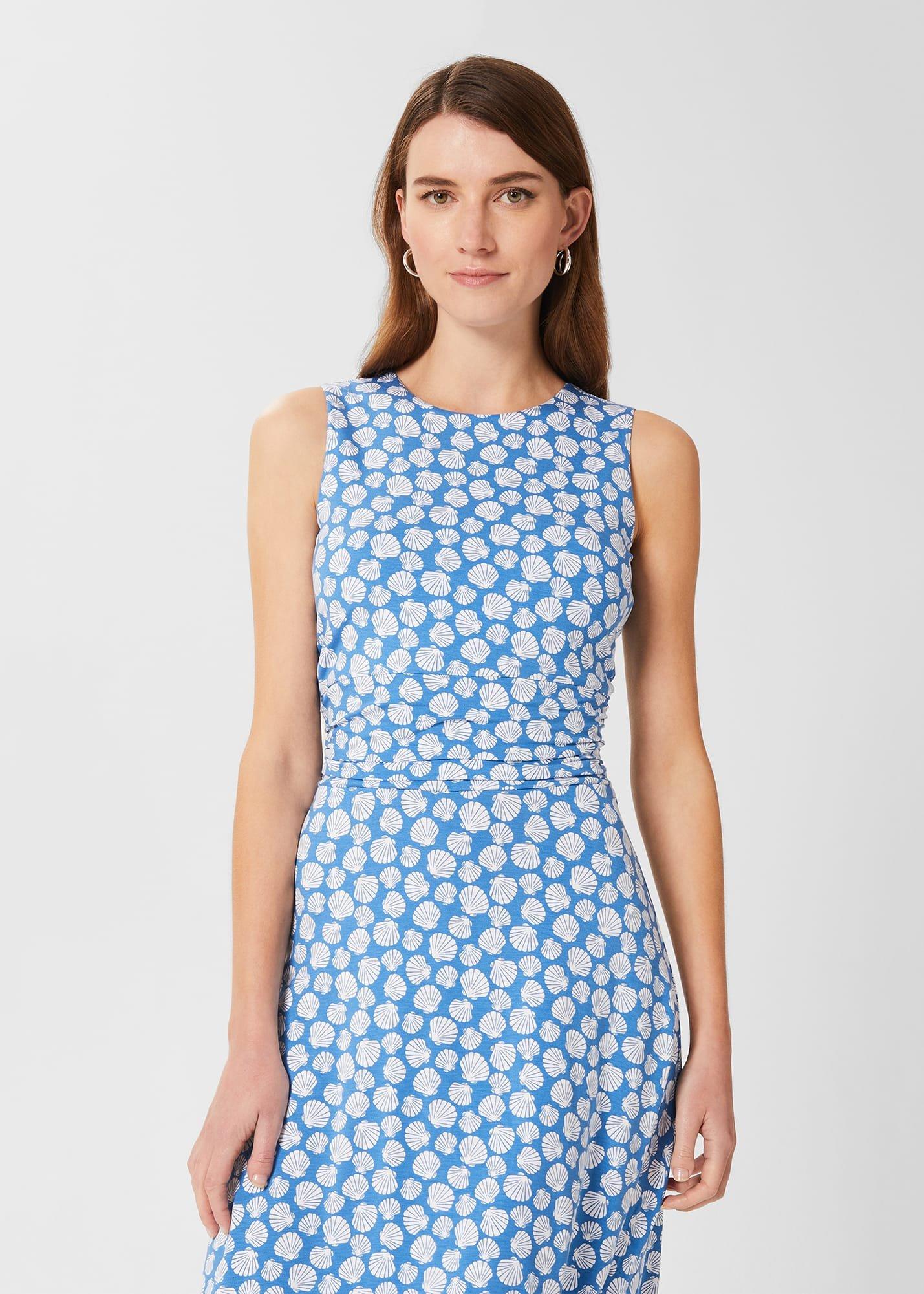 Bayview Sleeveless Jersey Dress, Azure Ivory, hi-res