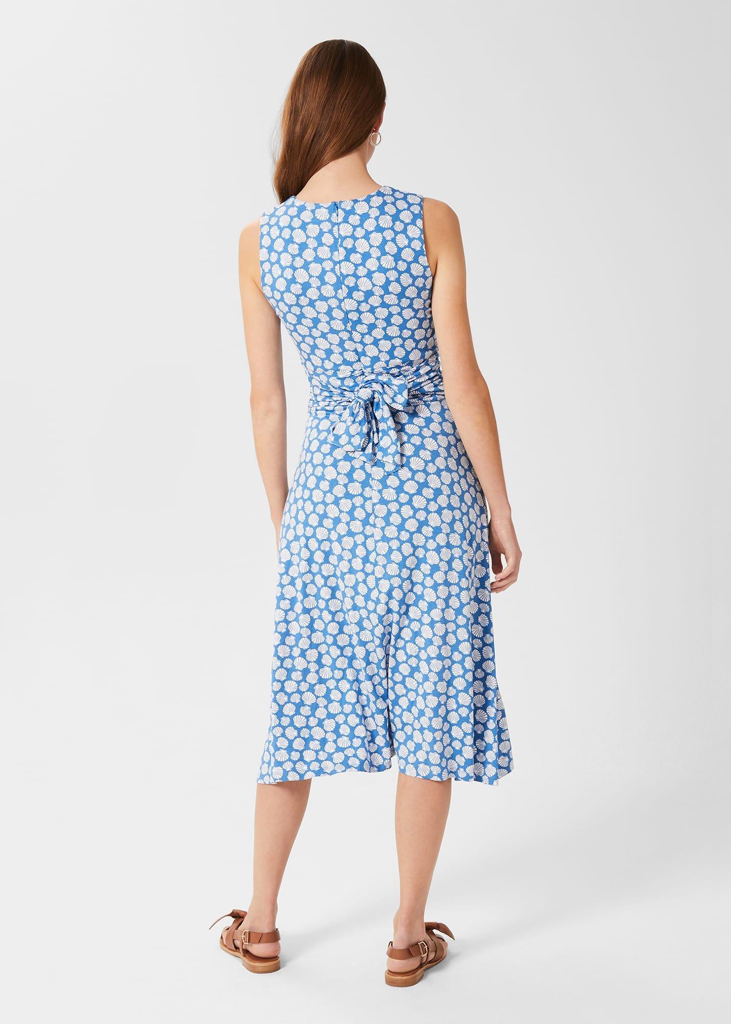 Bayview Sleeveless Jersey Dress, Azure Ivory, hi-res