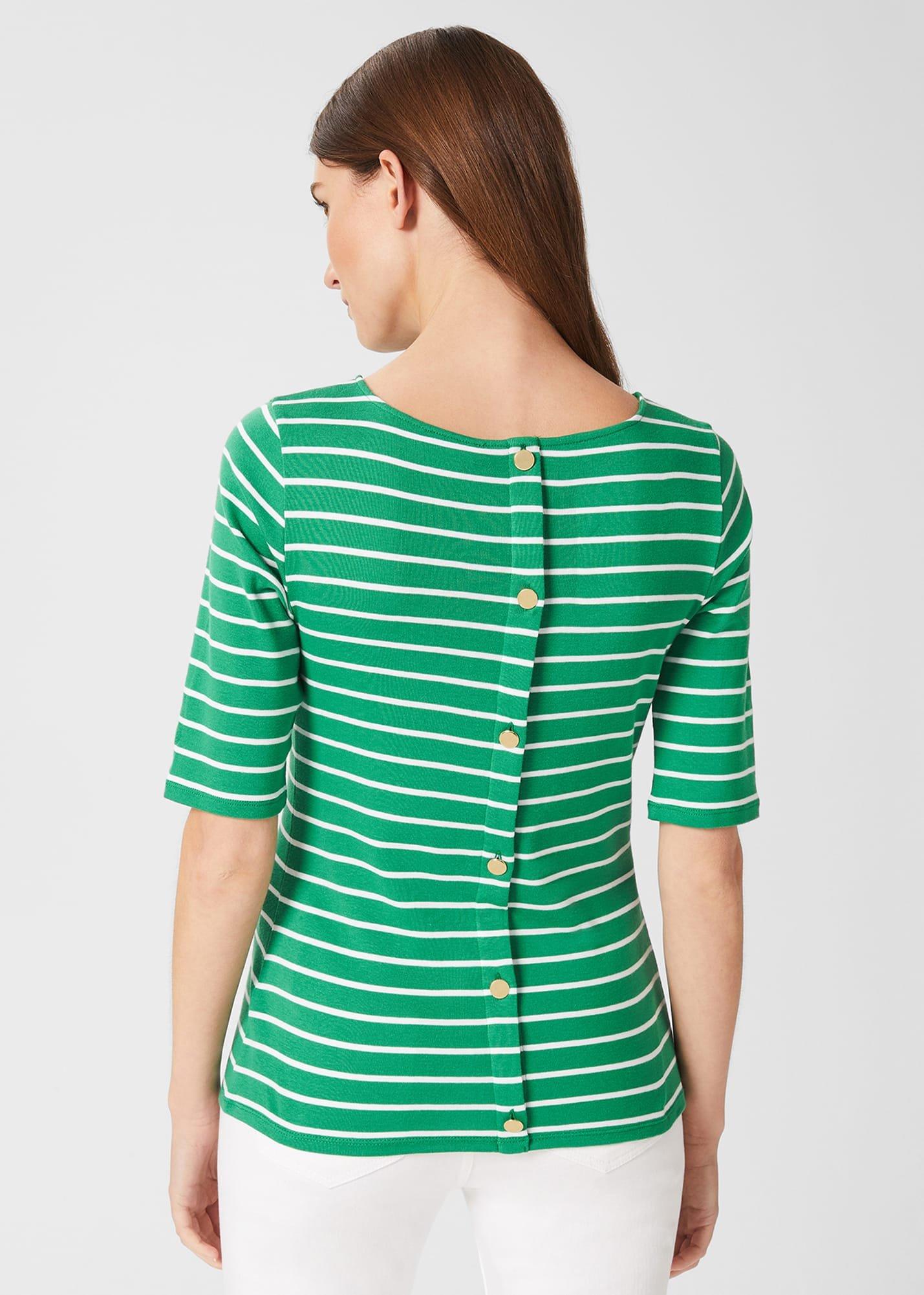 Katie Button Back Top, Green Ivory, hi-res
