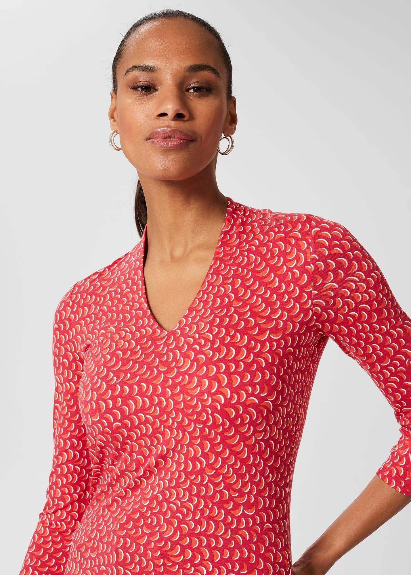 Aimee Printed Top, Pink Multi, hi-res