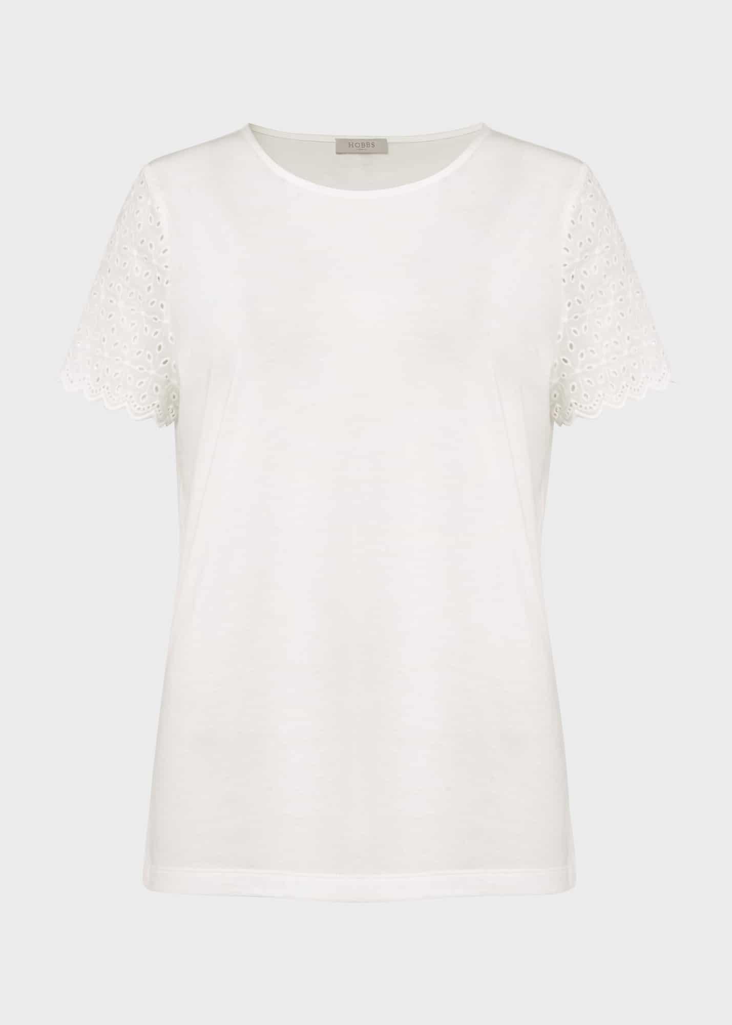 Jessie Broderie Top, Ivory, hi-res