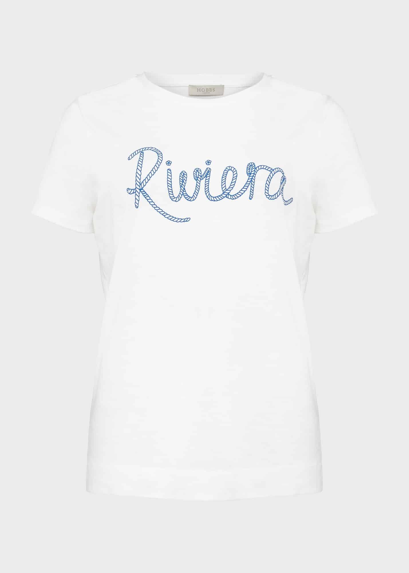 Jamie Slogan T Shirt, White Blue, hi-res