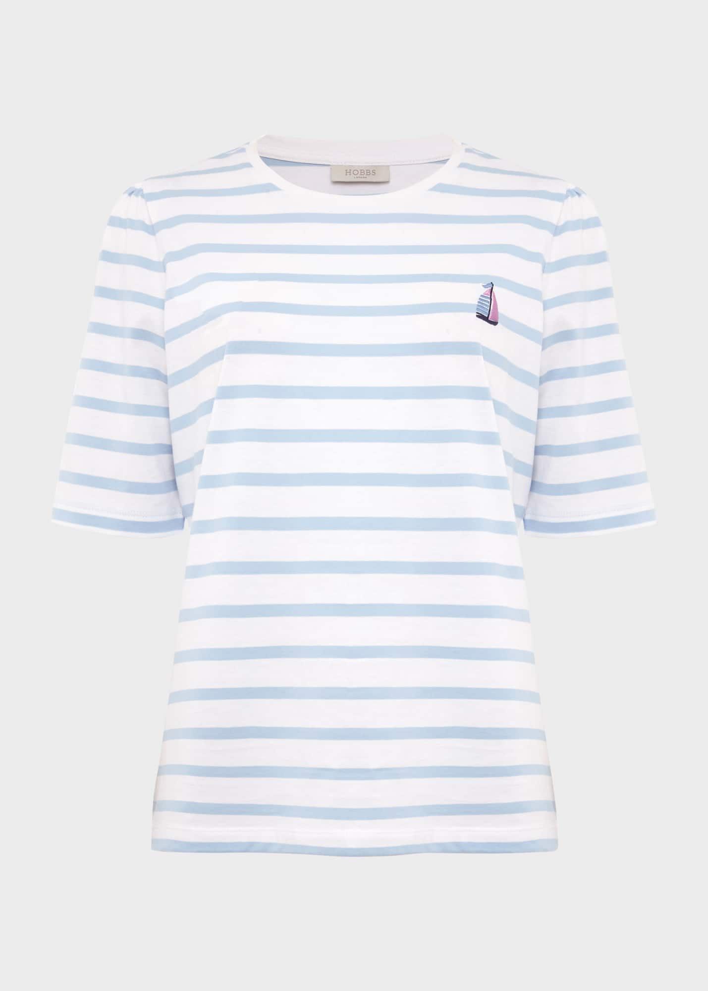 Eva Embroided T-Shirt, White Blue, hi-res
