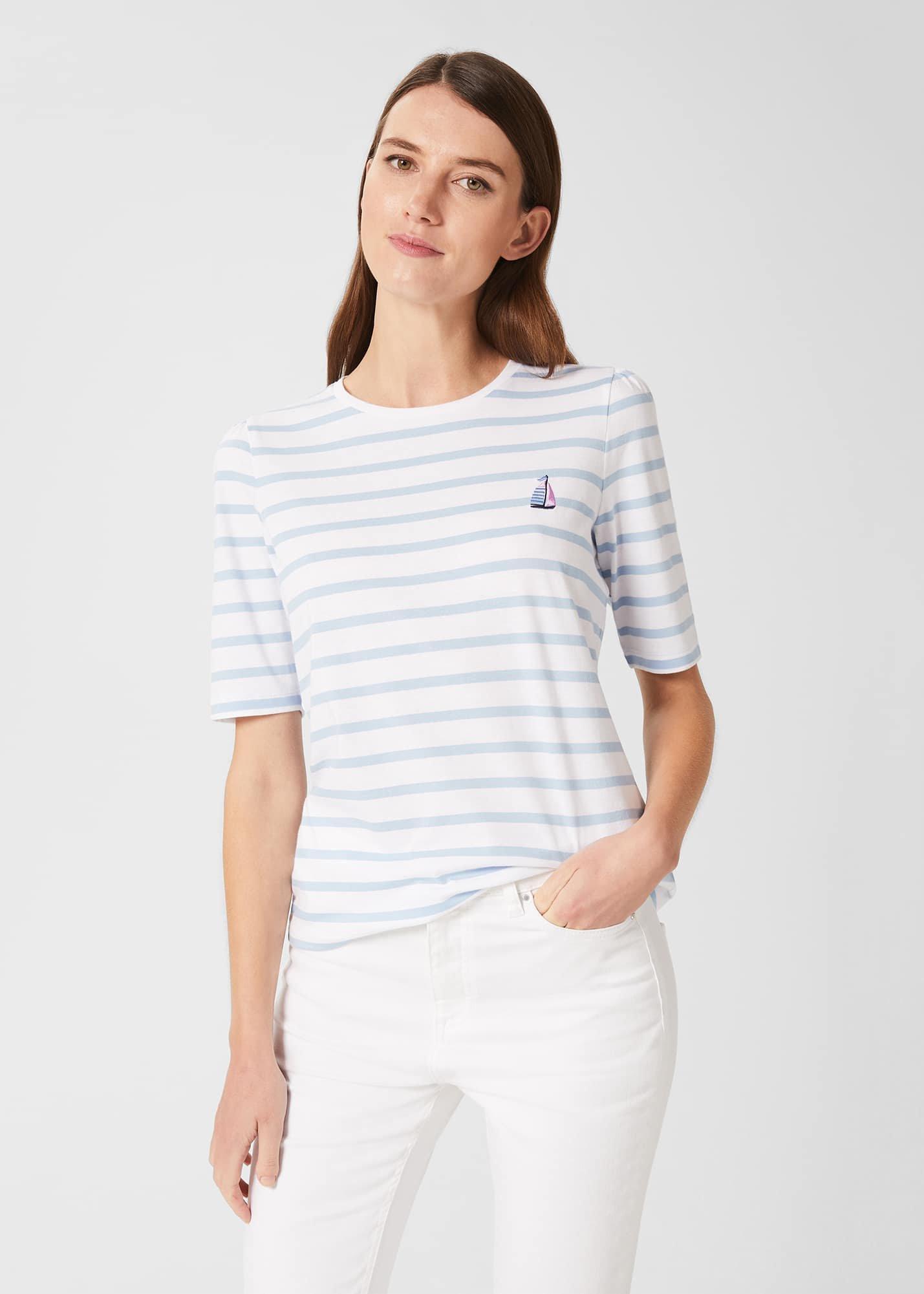 Eva Embroided T-Shirt, White Blue, hi-res