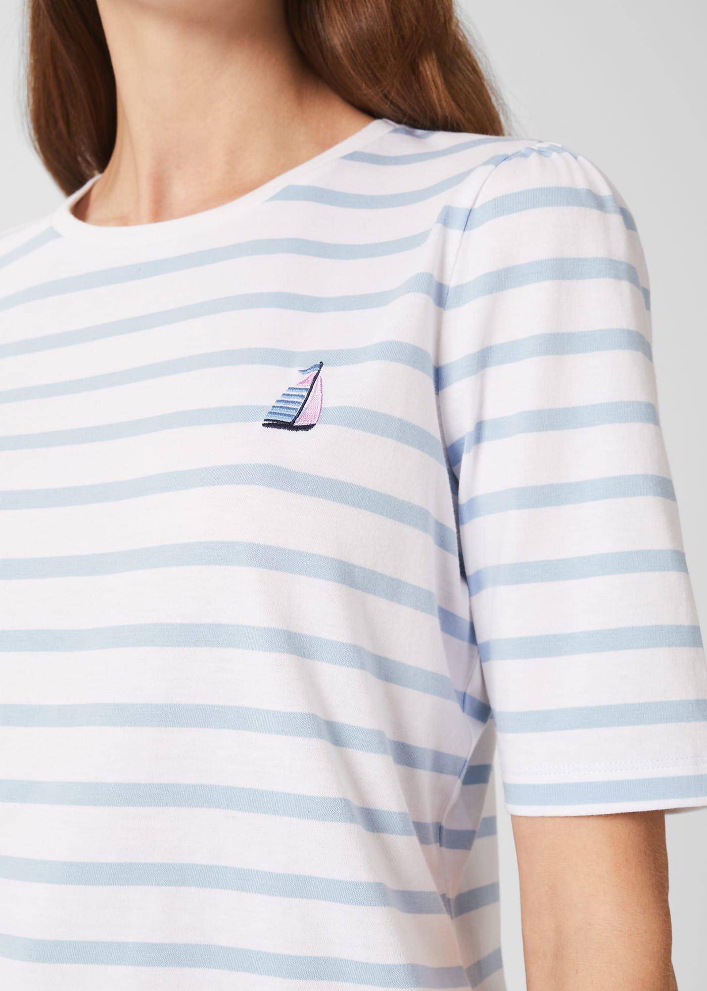 Eva Embroided T-Shirt, White Blue, hi-res