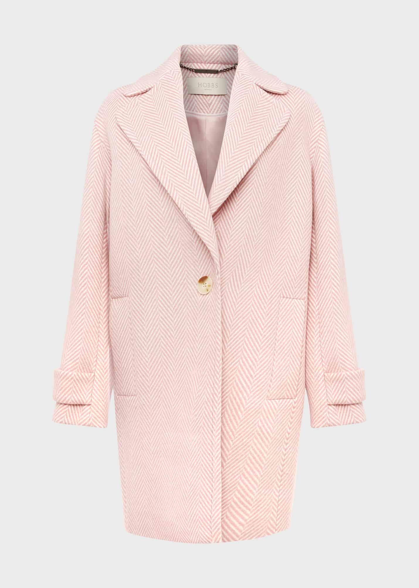 Carmina Wool Blend Coat, Pale Pink Ivory, hi-res
