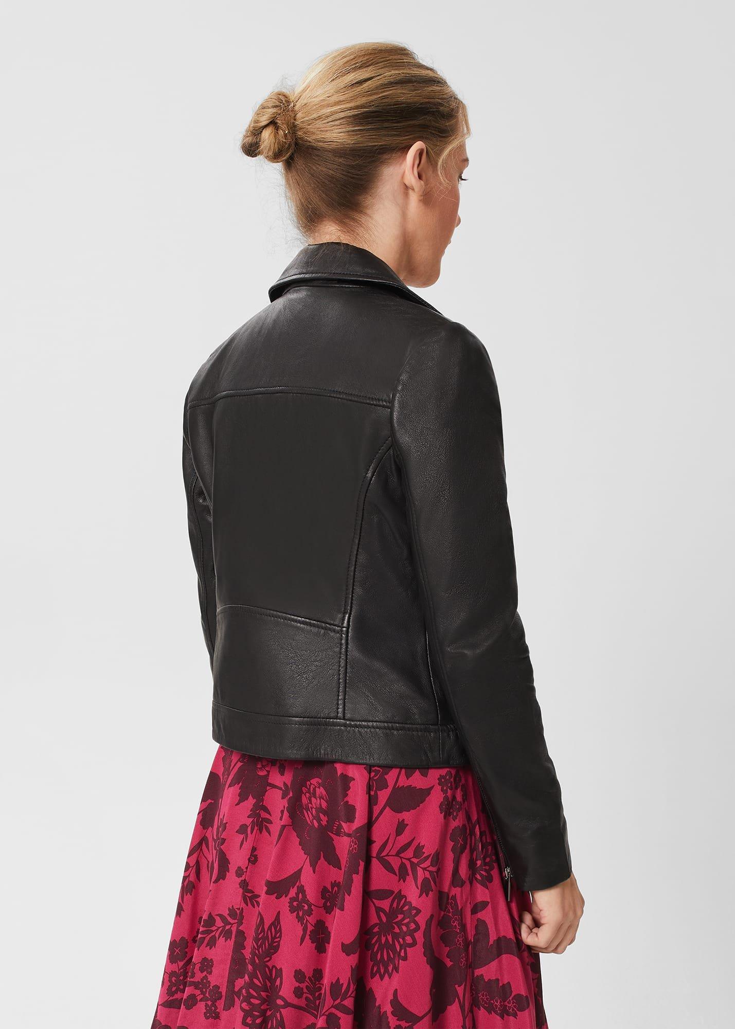 Petite Dakota Leather Jacket, Black, hi-res