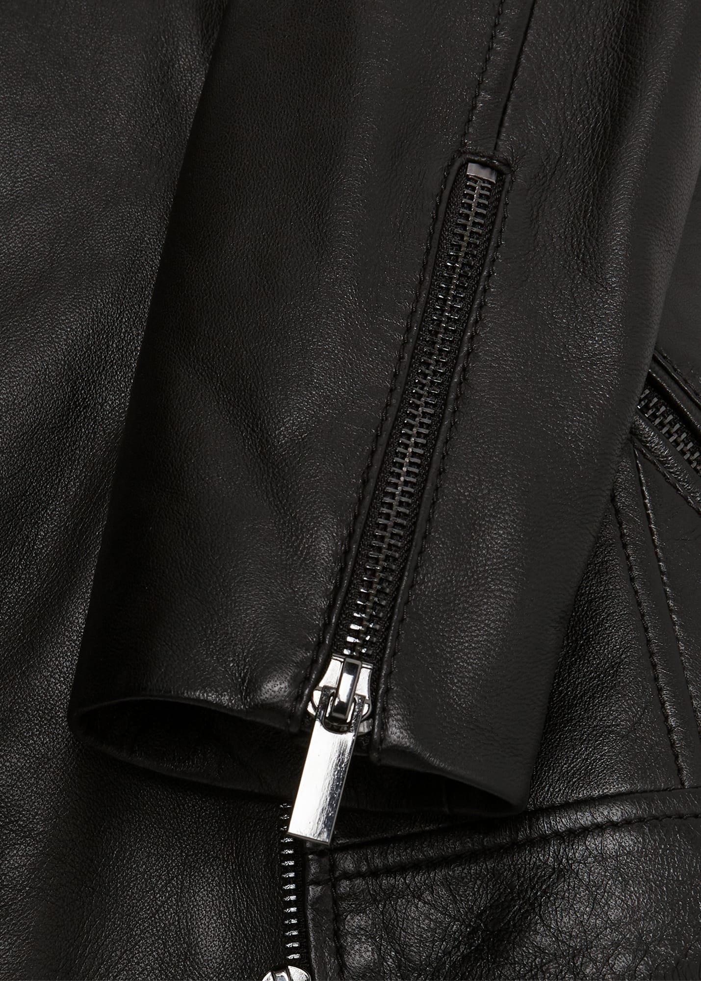 Petite Dakota Leather Jacket, Black, hi-res