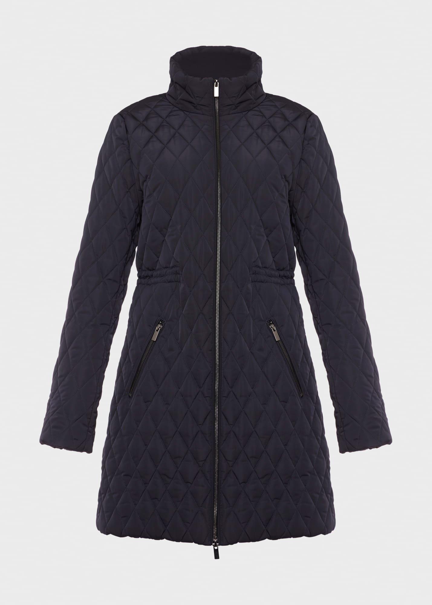 Florentina Quilted Coat, Navy Blue, hi-res