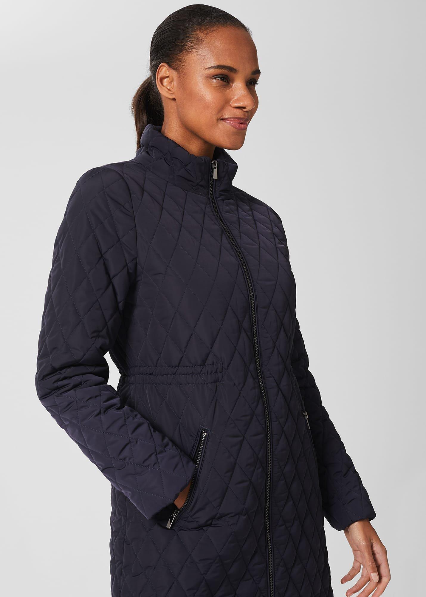 Florentina Quilted Coat, Navy Blue, hi-res